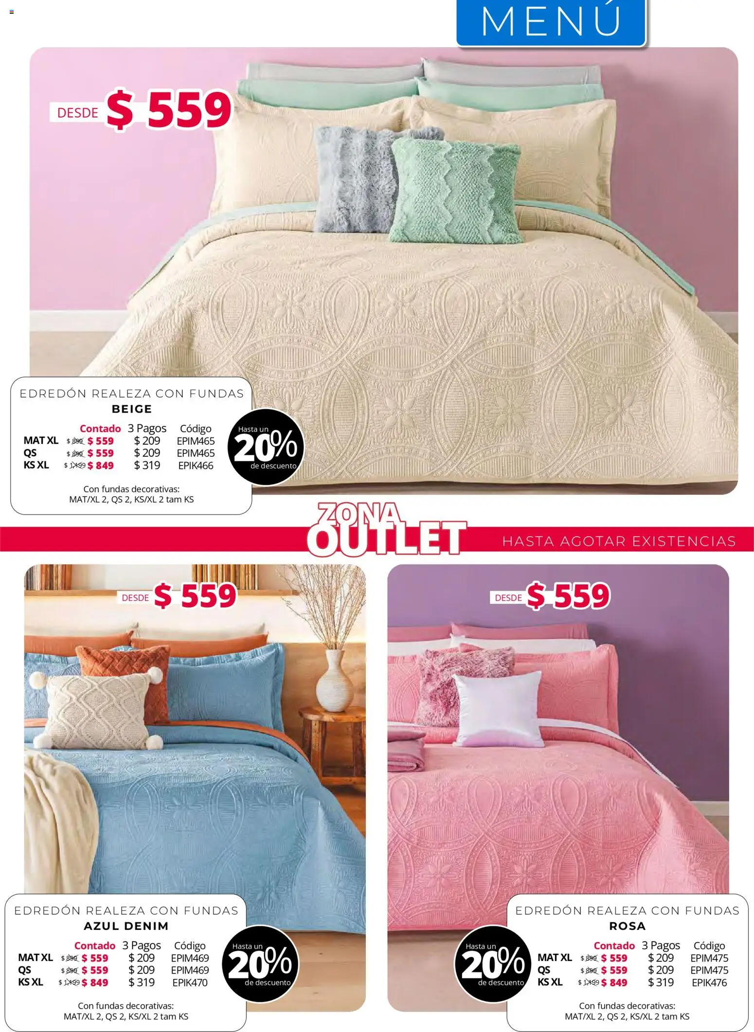 Vista previa las ofertas de la tienda Colchas Concord - Colchas Concord catálogo desde el 01/05/2026 