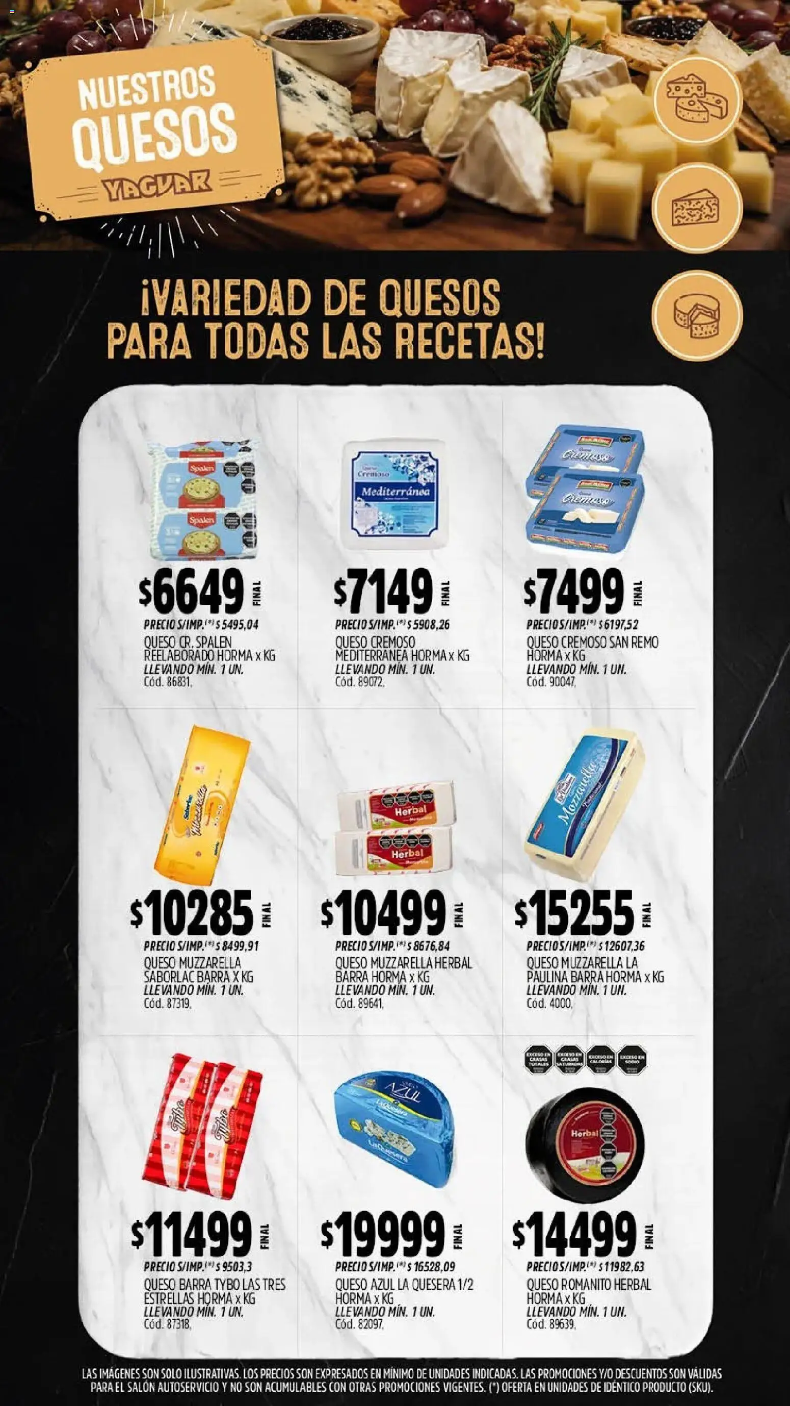 Vista previa del folleto de la tienda Yaguar válido desde el 28/09/2026 - Queso, Mozzarella, Muzzarella, Queso azul