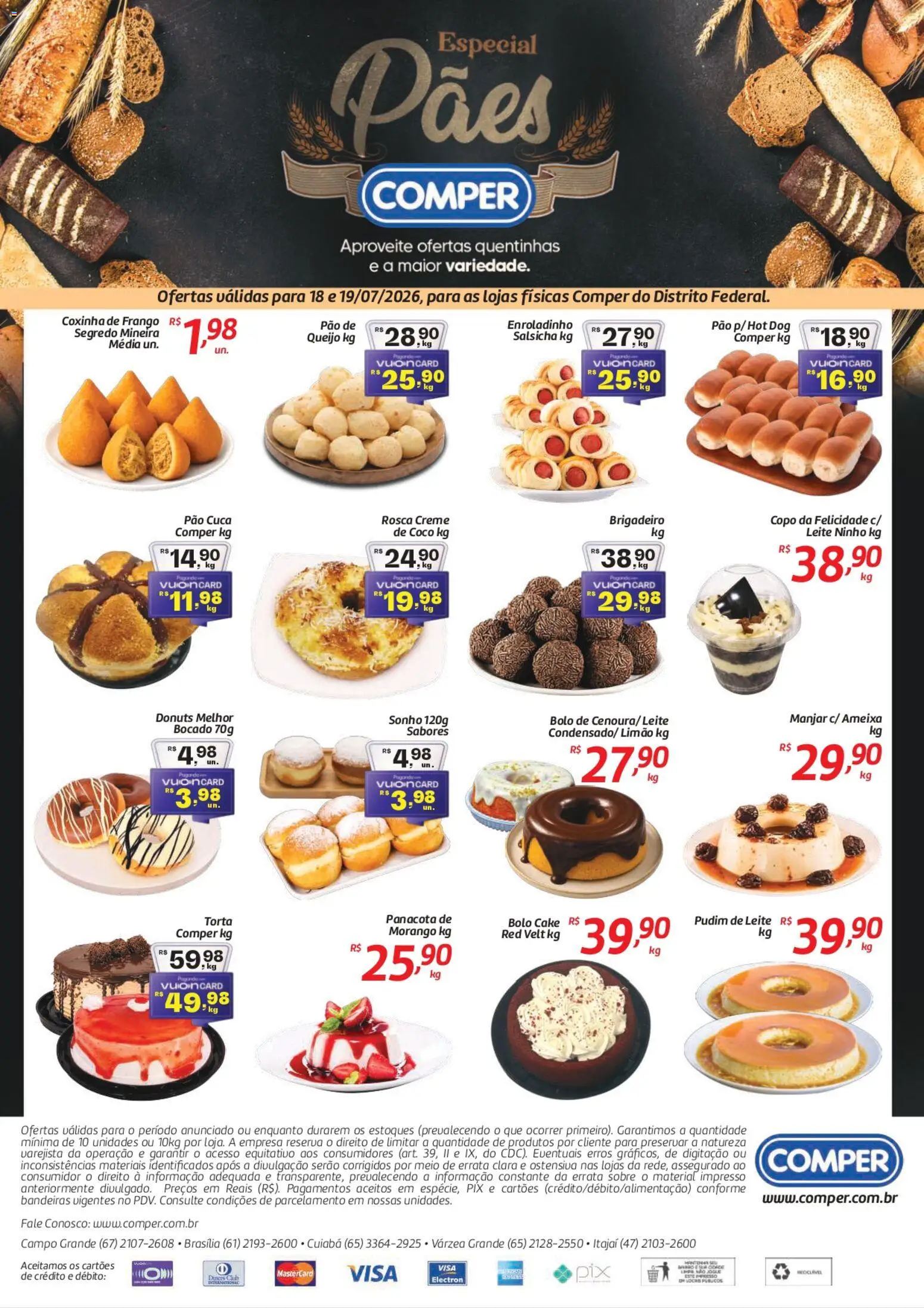 Pré-Visualização do folheto "Comper ofertas Especial Pães" da loja Comper válido a partir de 18/07/2026