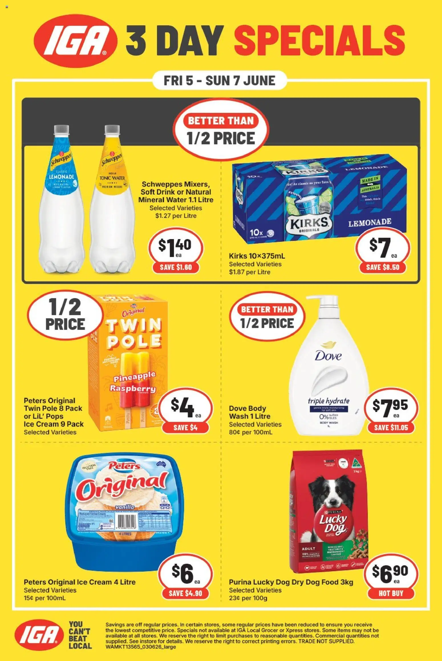 Preview of catalogue 3 Day Specials - WA from shop IGA valid 05/06/2026