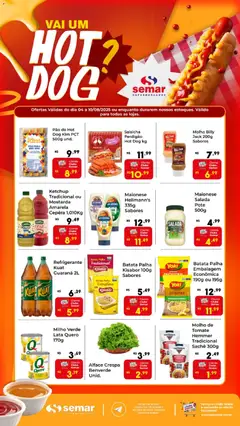 Pré-Visualização do folheto "Semar Supermercado ofertas Hotdog" da loja Semar Supermercado válido a partir de 04/08/2026