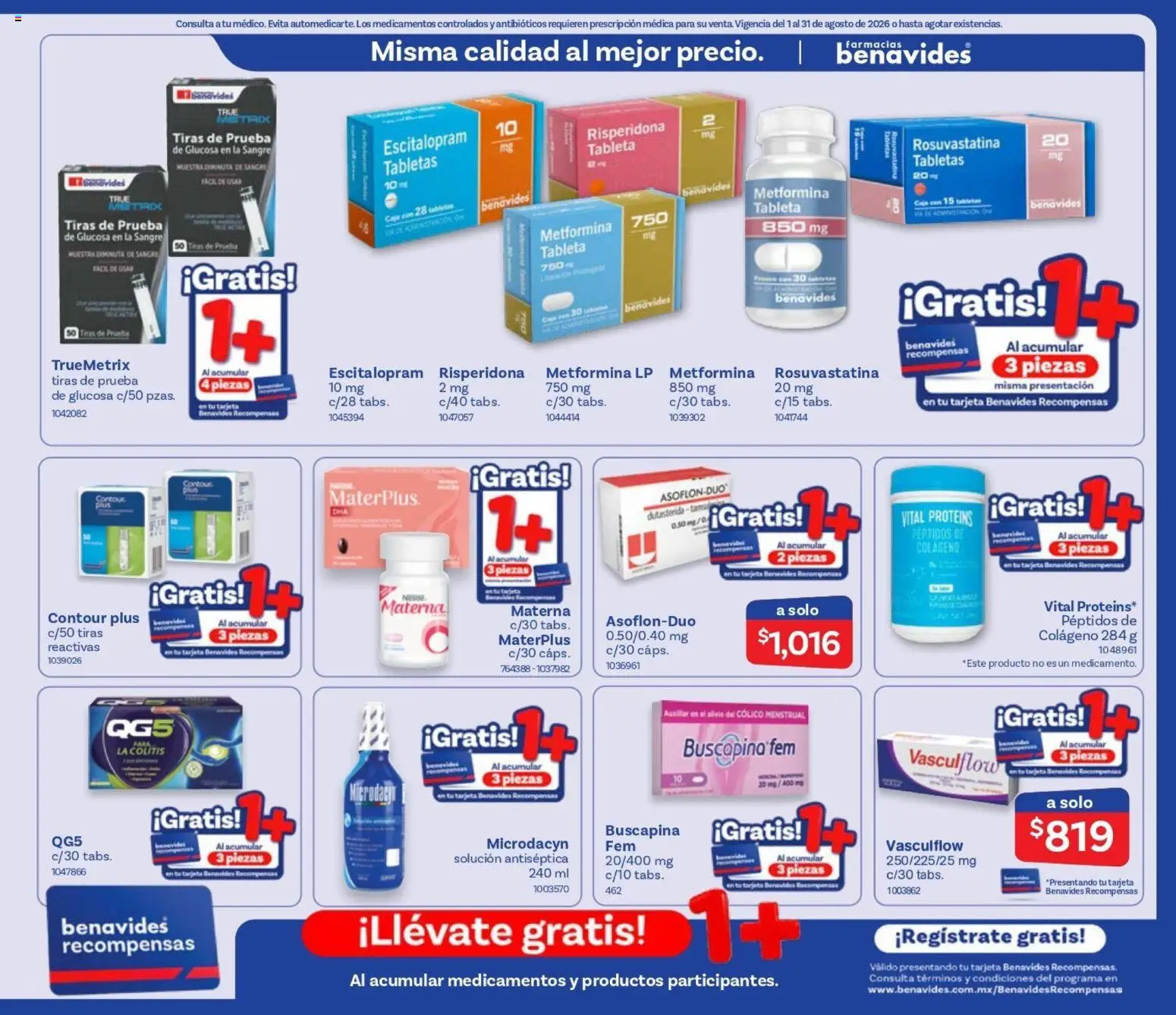 Vista previa las ofertas de la tienda Farmacia Benavides - Farmacia Benavides catálogo desde el 01/08/2026 