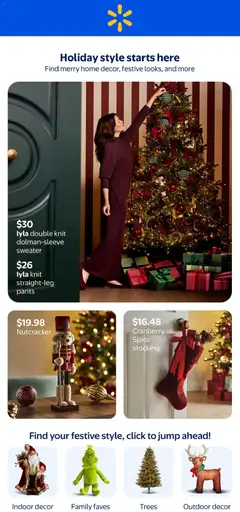 Preview of leaflet Walmart flyer - Holiday style starts here from shop Walmart is valid from Oct 29, 2026