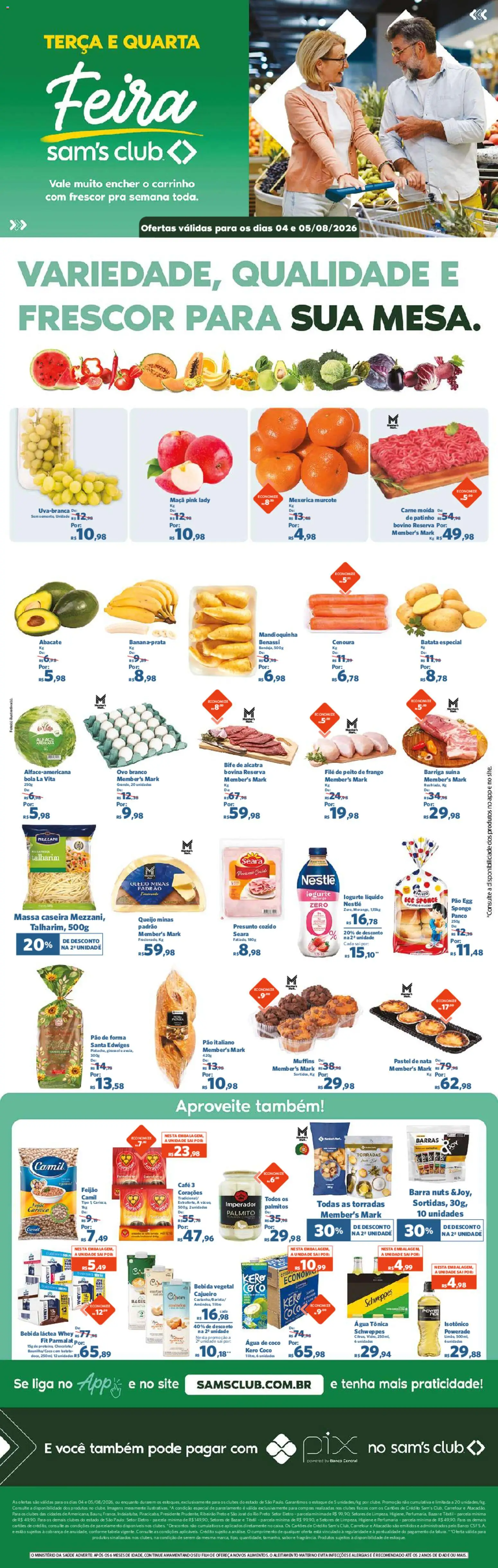 Pré-Visualização do folheto "Sam's Club - Ofertas da semana" da loja Sam's Club válido a partir de 04/08/2026