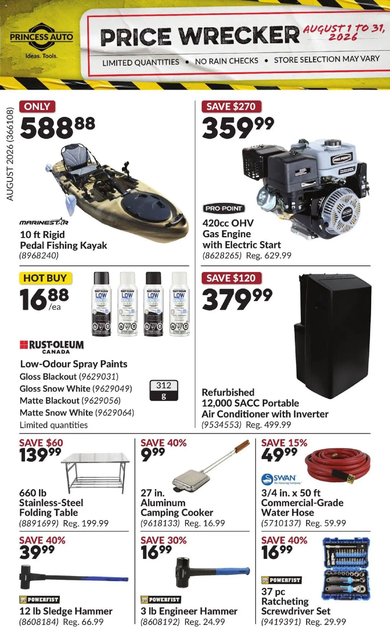 Princess Auto weekly flyer starting Aug 1, 2026 ⭐️