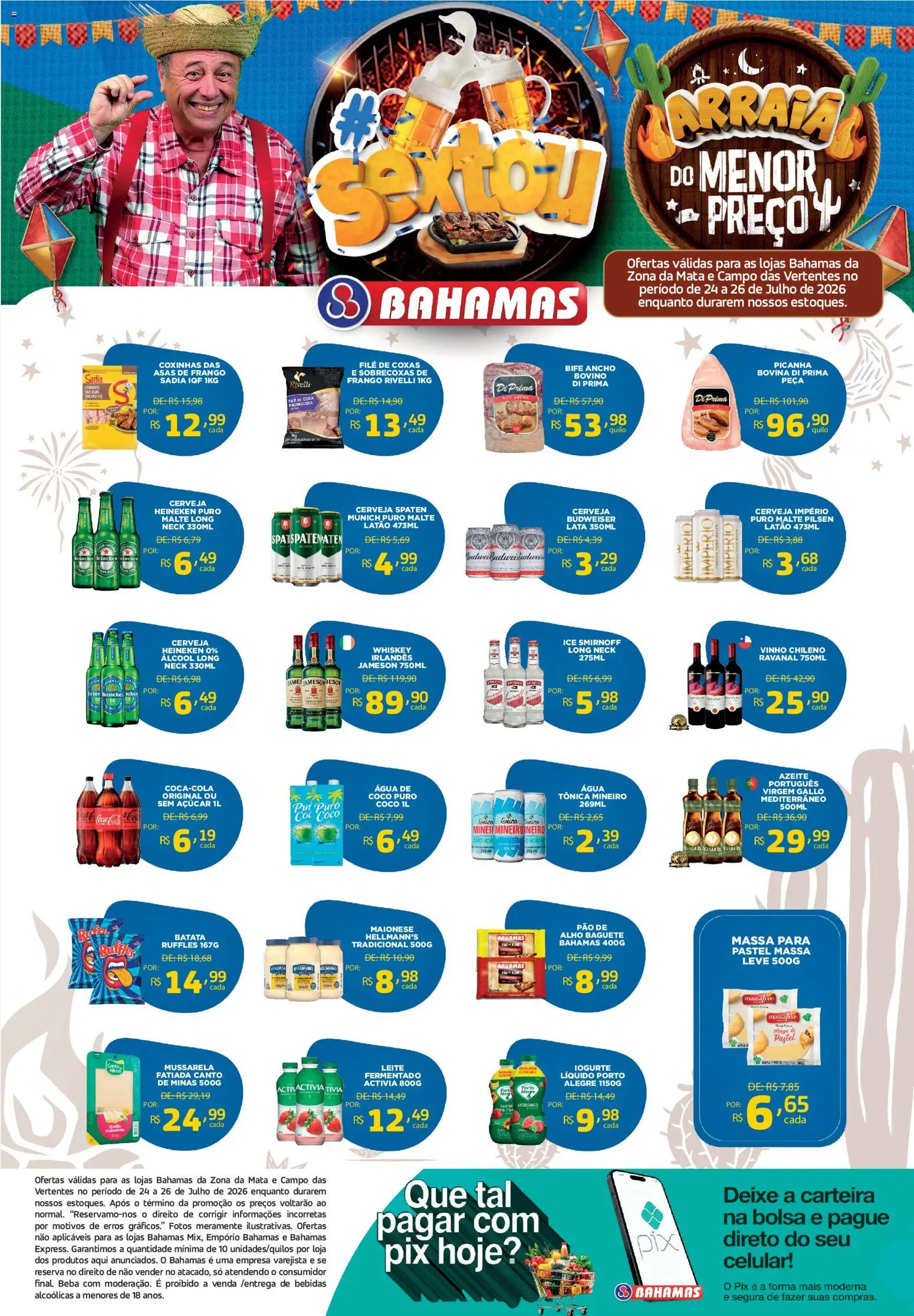 Pré-Visualização do folheto "Bahamas Supermercados ofertas Sextou" da loja Bahamas Supermercados válido a partir de 24/07/2026