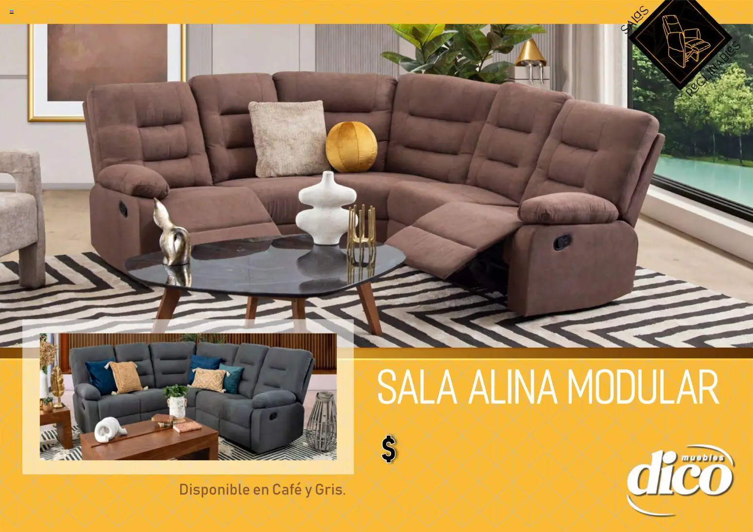 Vista previa las ofertas de la tienda Muebles Dico - Muebles Dico catálogo Salas reclinables desde el 27/03/2026 - Café, Sala, Sales, Modular