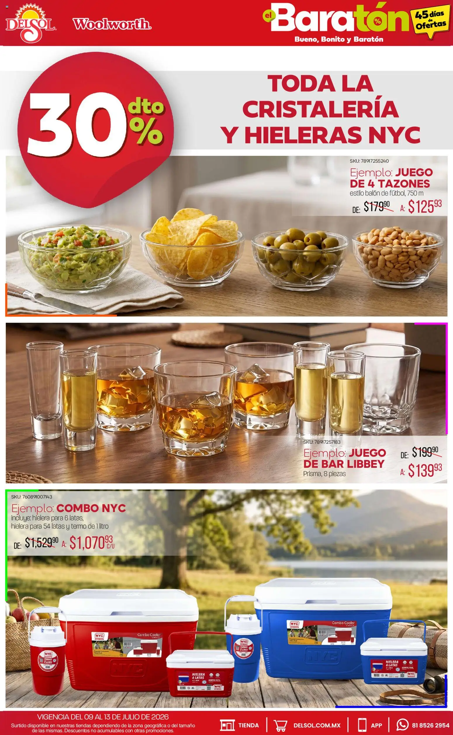 Vista previa las ofertas de la tienda Del Sol y Woolworth - Del Sol y Woolworth catálogo Bueno, Bonito y Baratón desde el 09/07/2026 - Juego, Termo, Hielera