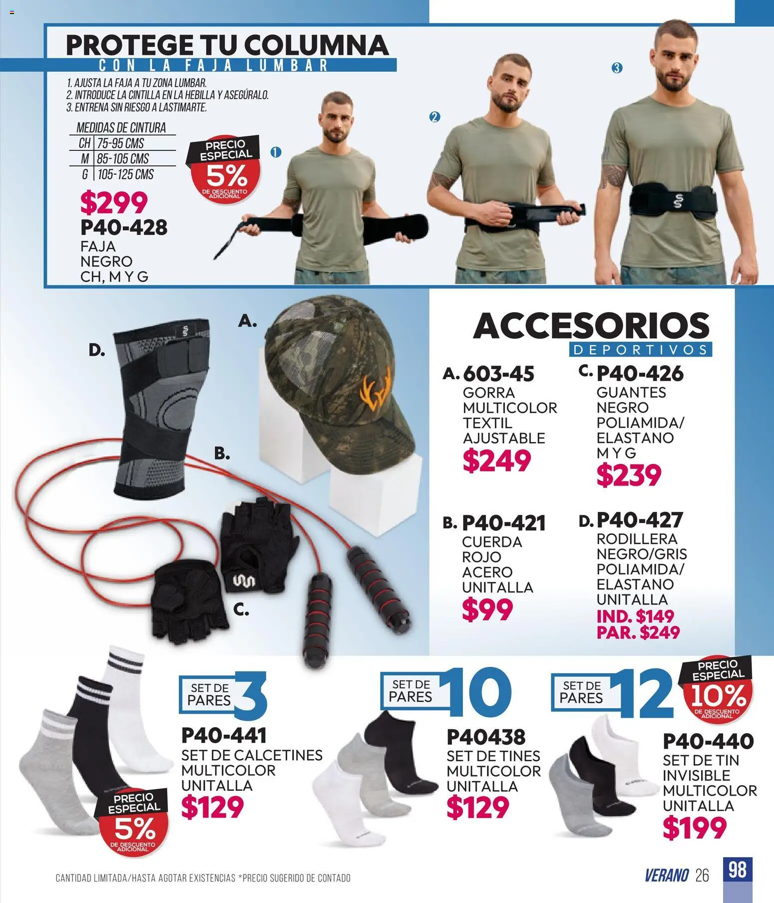 Vista previa las ofertas de la tienda Cklass - Cklass catálogo Sportweek desde el 28/04/2026 - Gorra, Guantes, Faja, Calcetines, Cuerda, Hebilla