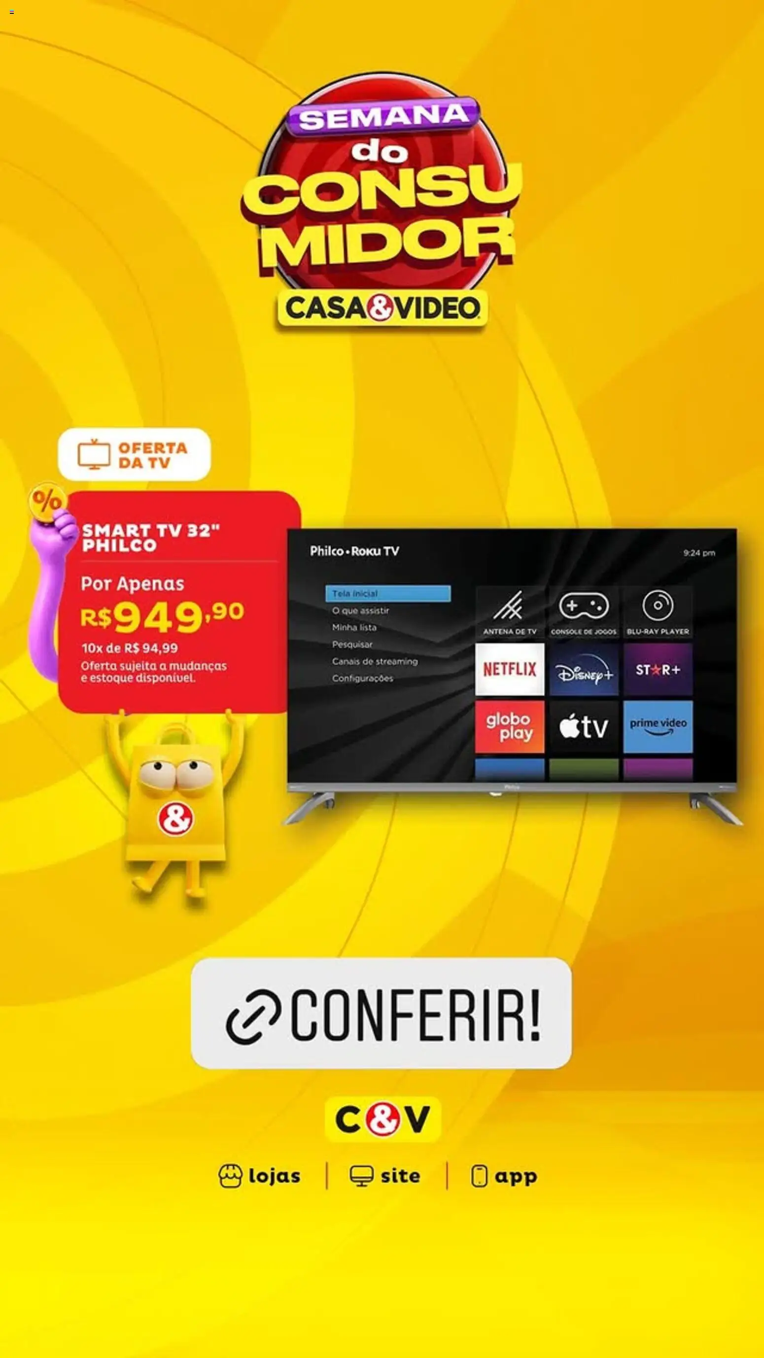 Pré-Visualização do folheto "Casa e Video ofertas" da loja Casa e Video válido a partir de 13/03/2026 - Jogos, Vídeo, Tv, smart TV, Smart TV 32, Antena