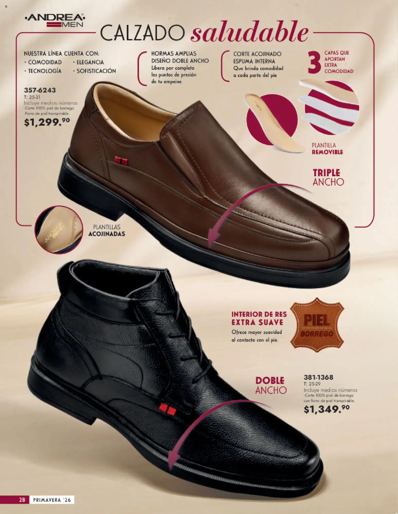Vista previa las ofertas de la tienda Andrea - Catálogo Calzado Caballero desde el 25/01/2026 - Res, Espuma