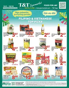Preview of leaflet T&T Supermarket flyer - Filipino & Vietnamese Top Picks from shop T&T Supermarket is valid from Oct 02, 2026