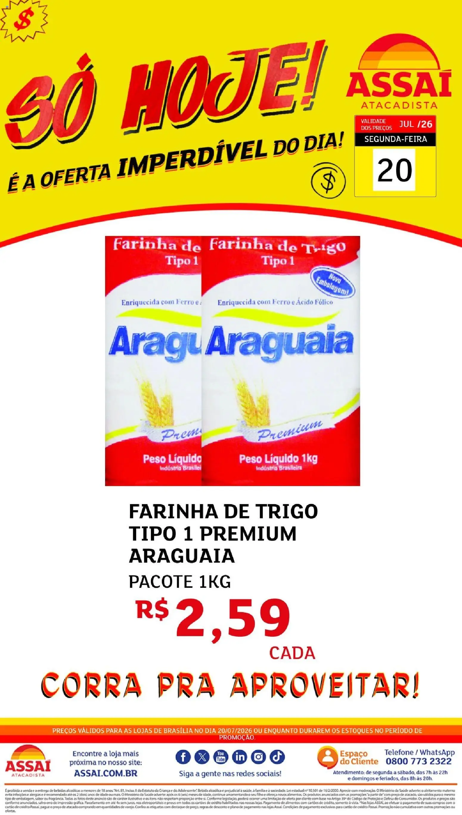 Pré-Visualização do folheto "Assaí Atacadista ofertas - DF" da loja Assaí Atacadista válido a partir de 20/07/2026