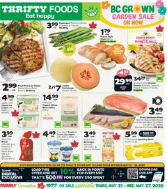 Un aperçu du dépliant Thrifty Foods weekly flyer / circulaire du magasin Thrifty Foods est valide à partir 21 mai 2026