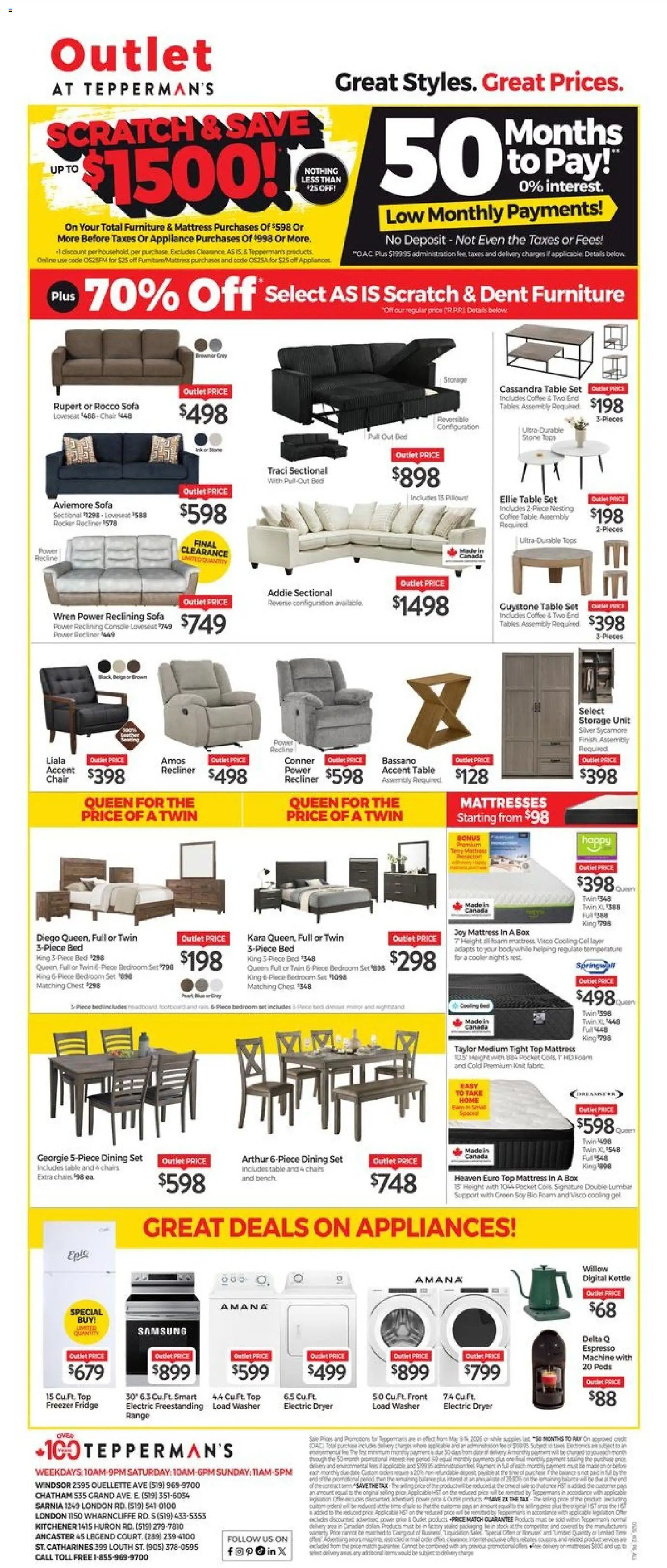 Preview of leaflet Tepperman's outlet from shop Tepperman's is valid from May 08, 2026