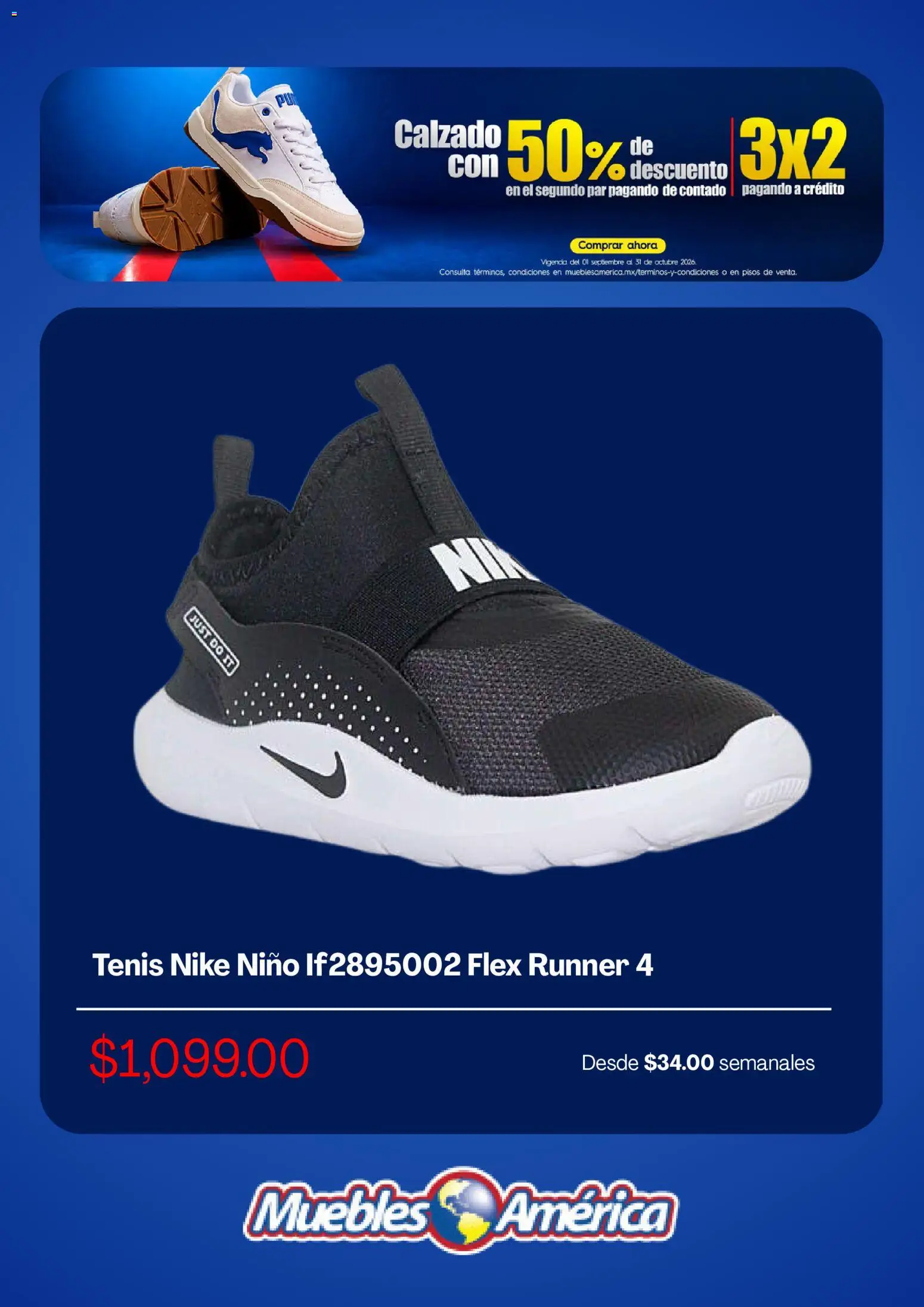 Vista previa las ofertas de la tienda Muebles America - Muebles America catálogo desde el 25/09/2026 - Tenis