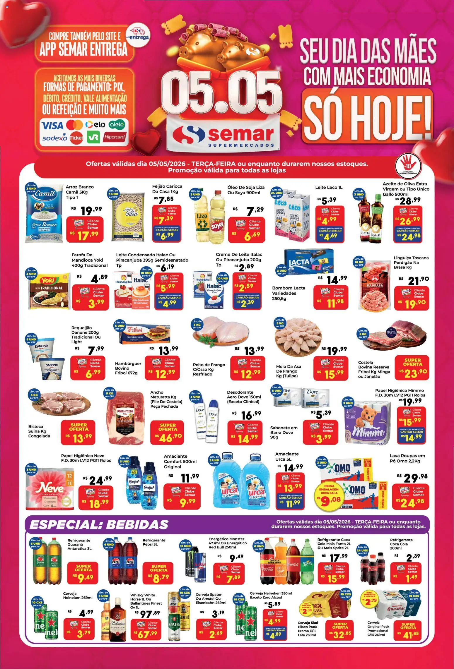 Pré-Visualização do folheto "Semar Supermercado - Ofertas da semana" da loja Semar Supermercado válido a partir de 05/05/2026