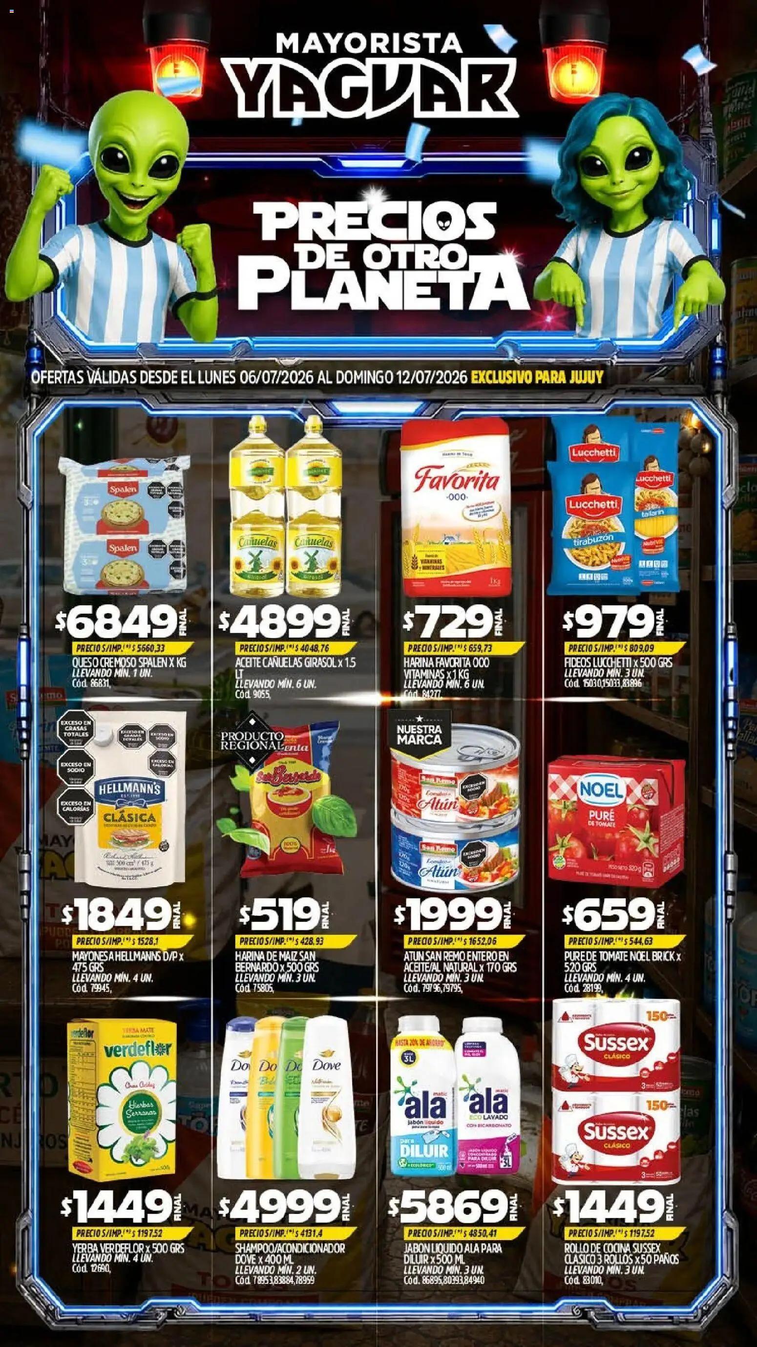 Vista previa del folleto de la tienda Yaguar válido desde el 06/07/2026 - Mate, Cocina, Aceite, Fideos, Jabón, Jabón líquido, Pure de Tomate, Puré