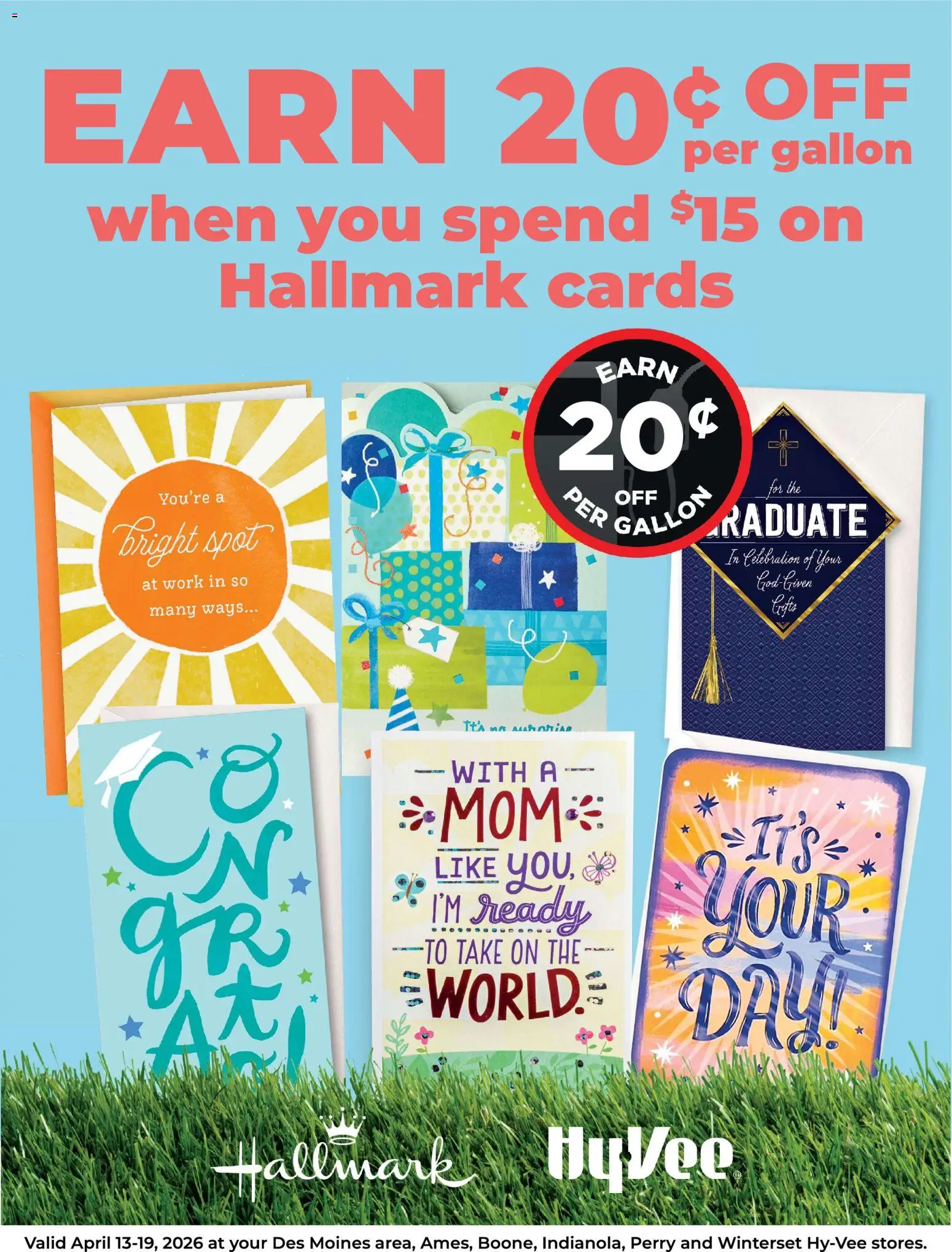 Ad Preview of HyVee HyVee Hallmark Gift Card Fuel Saver Sale from 04/13/2026