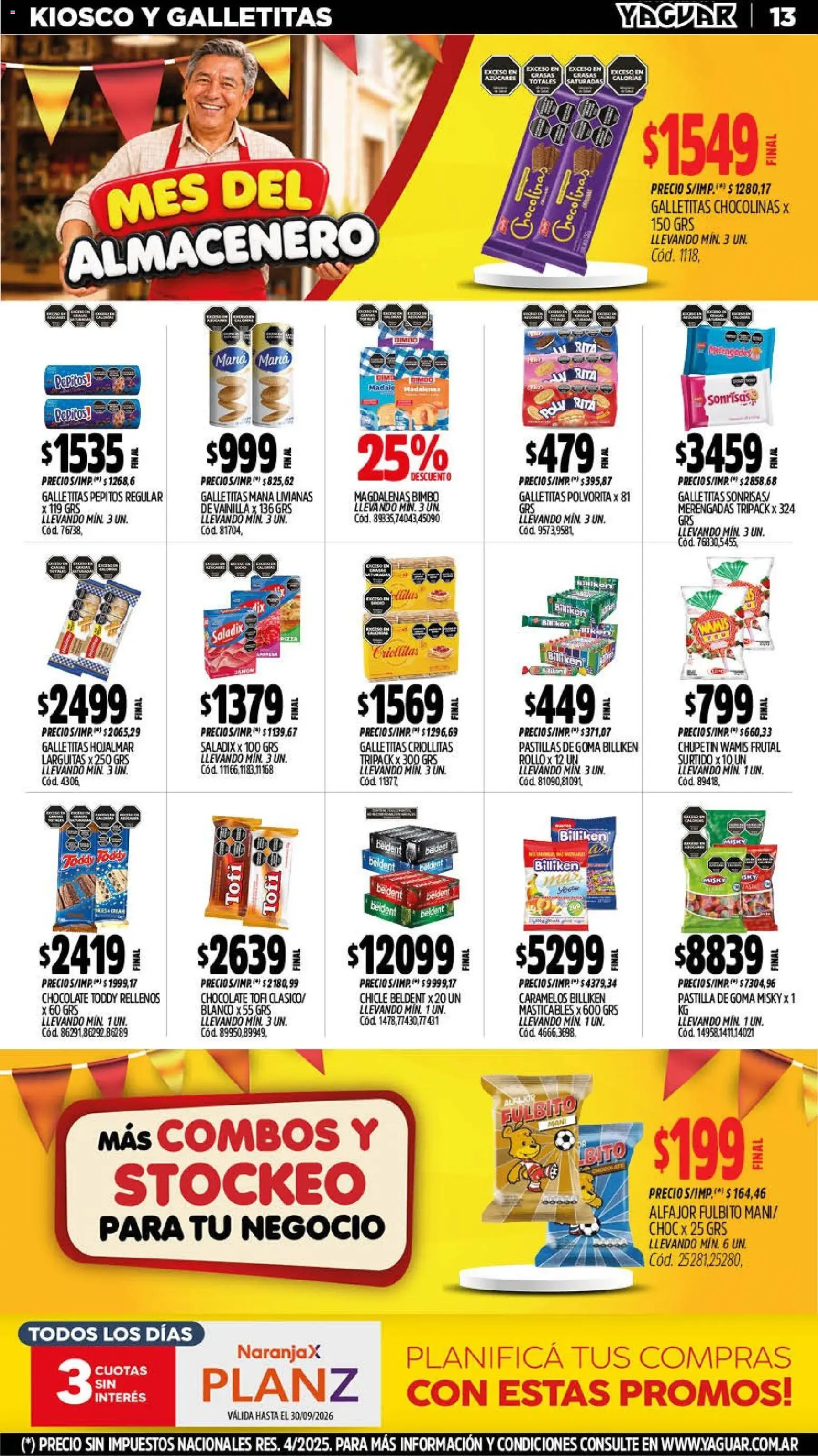 Vista previa del folleto de la tienda Yaguar válido desde el 07/09/2026 - Chocolate, Alfajor, Galletitas, Vainilla, Pinza, Chicle