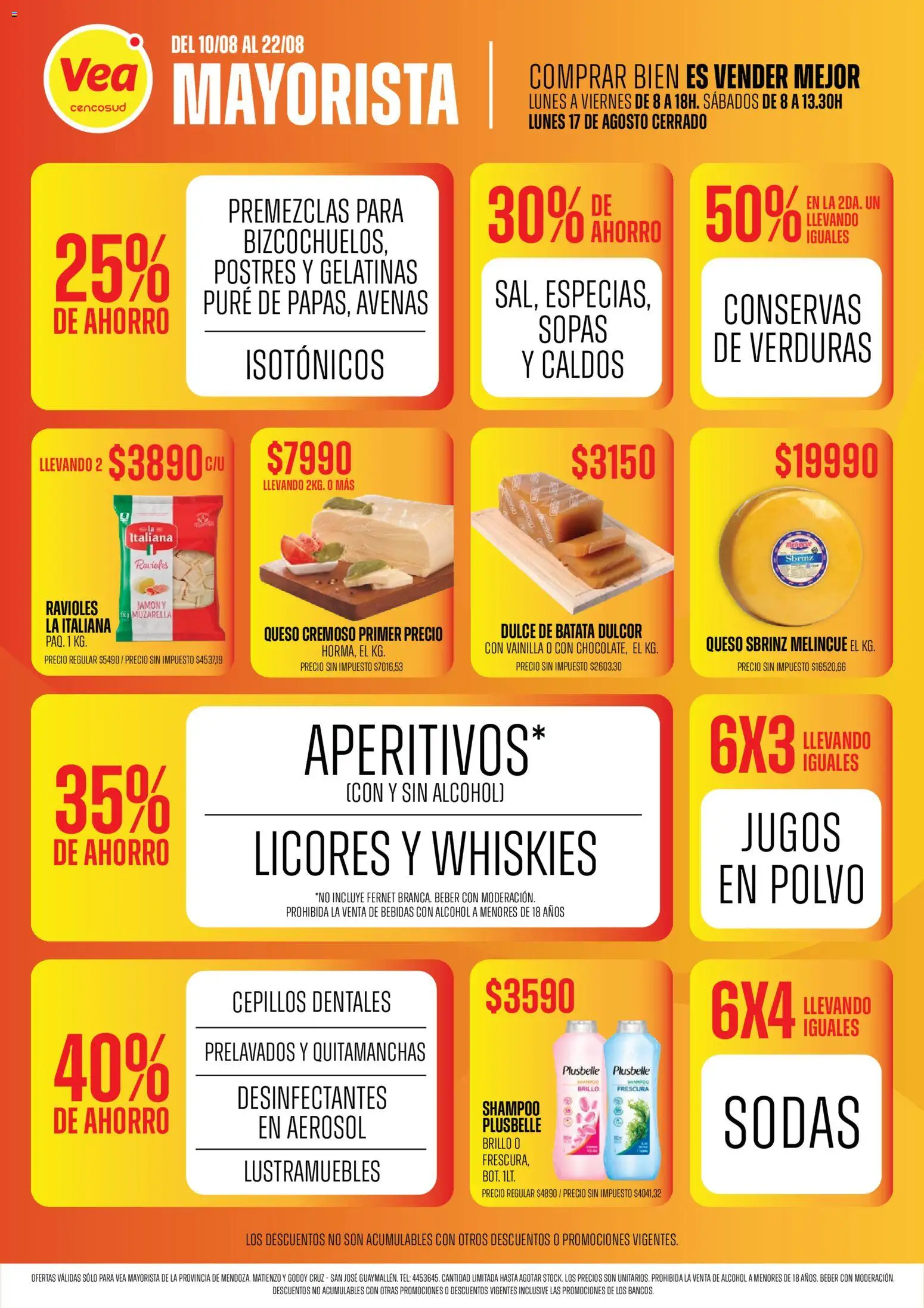Vista previa del folleto de la tienda Vea válido desde el 10/08/2026 - Bebidas, Queso, Batata, Sopas, Jamón, Dulce, Brillo, Quitamanchas