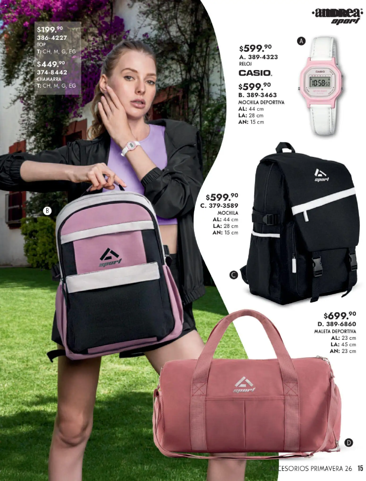 Vista previa las ofertas de la tienda Andrea - Catálogo Primavera desde el 25/01/2026 - Reloj, Mochila, Chamarra, Maleta