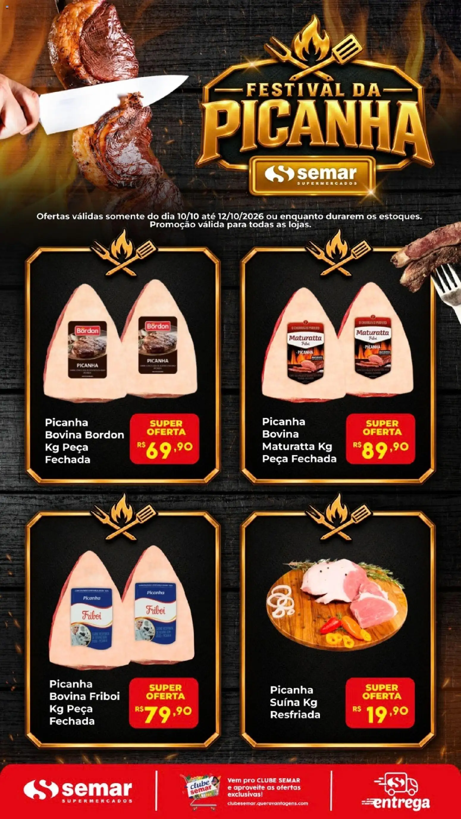 Pré-Visualização do folheto "Semar Supermercado ofertas Picanha" da loja Semar Supermercado válido a partir de 10/10/2026