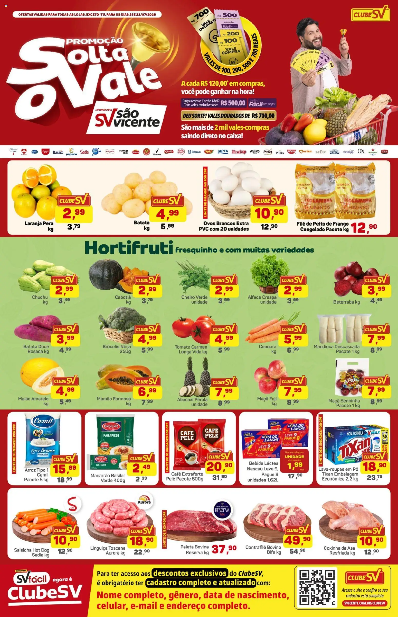 Pré-Visualização do folheto "Supermercados São Vicente - Ofertas da semana" da loja Supermercados São Vicente válido a partir de 21/07/2026