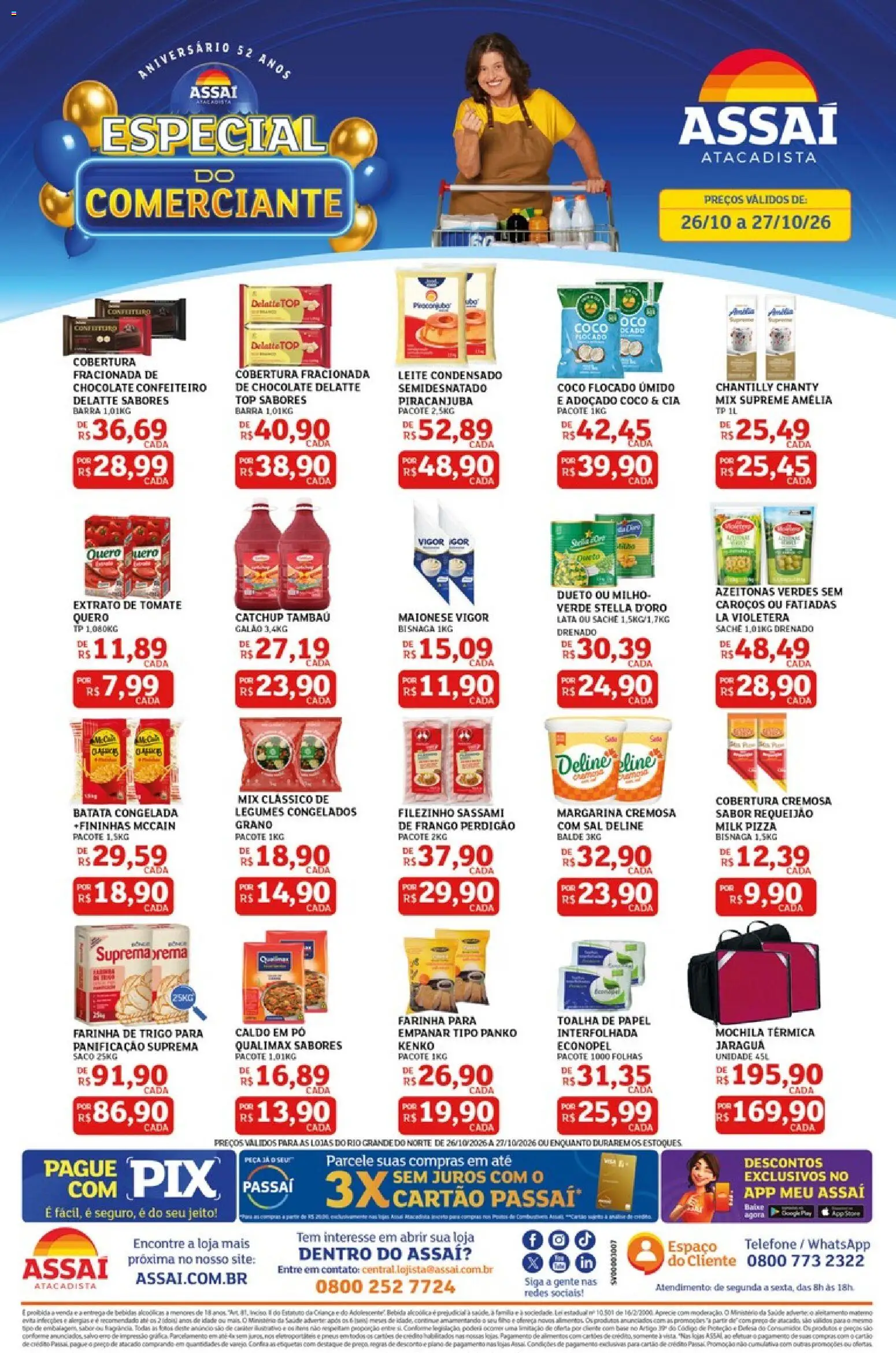 Pré-Visualização do folheto "Assaí Atacadista ofertas - RN" da loja Assaí Atacadista válido a partir de 26/10/2026