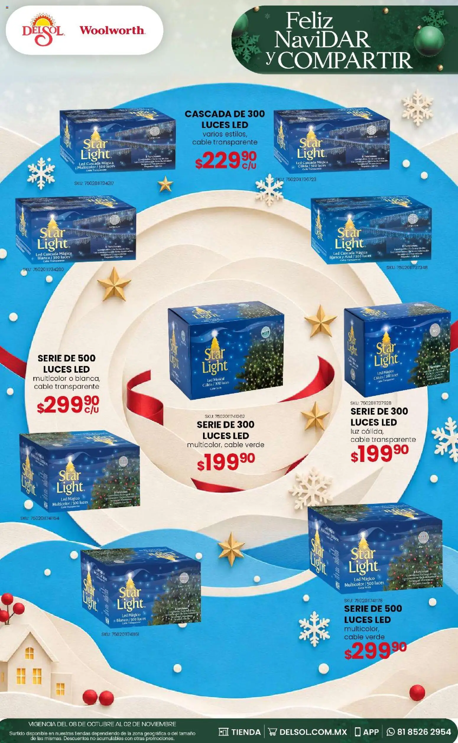 Vista previa las ofertas de la tienda Del Sol y Woolworth - Del Sol y Woolworth - Feliz NaviDar y Compartir desde el 08/10/2026 