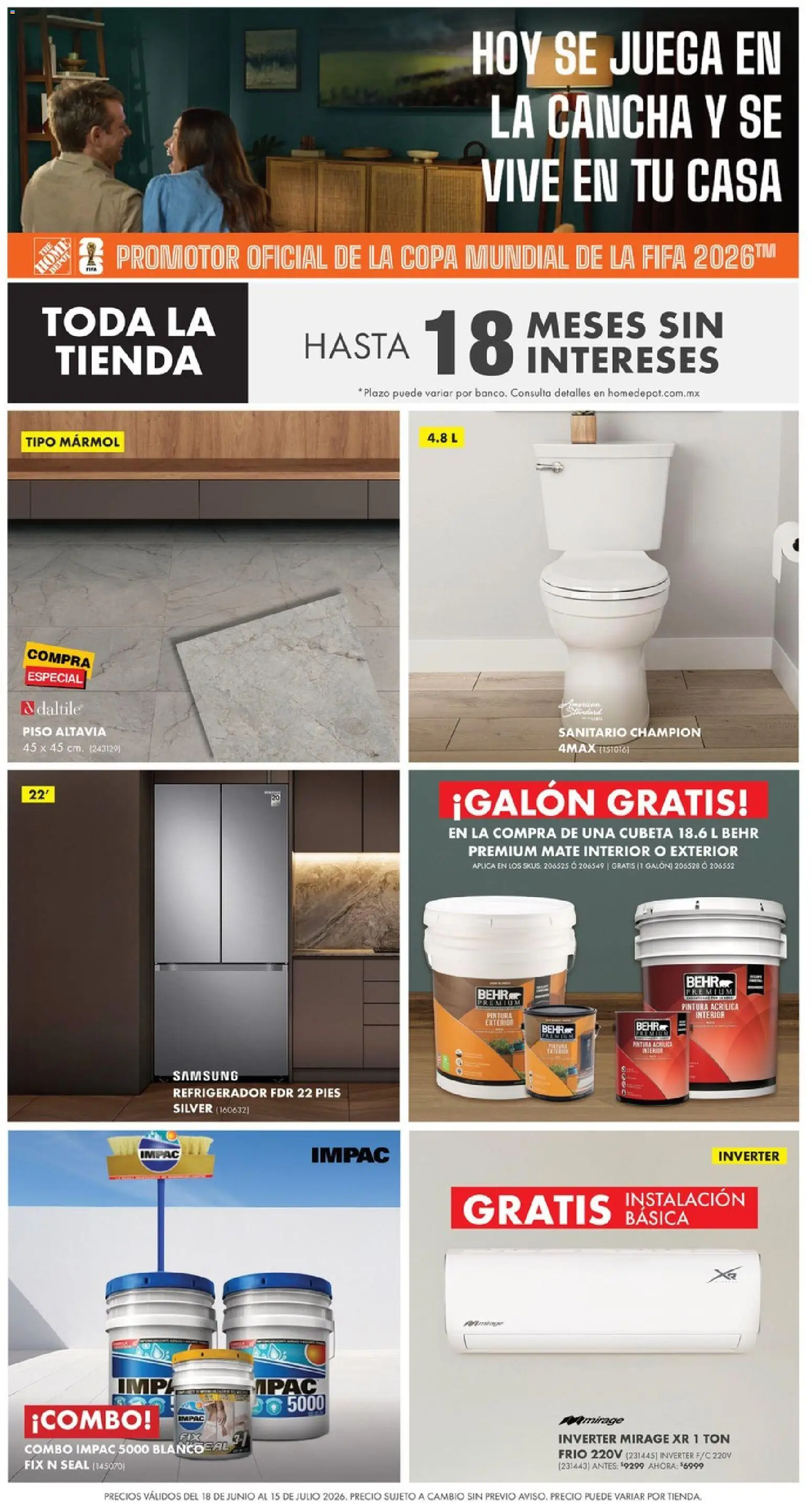 Vista previa las ofertas de la tienda Home Depot - Home Depot catálogo desde el 18/06/2026 - Refrigerador, Pintura, Mate