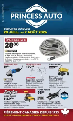 Preview of leaflet Princess Auto circulaire - 2 Semaines de Soldes ! from shop Princess Auto is valid from Jul 28, 2026