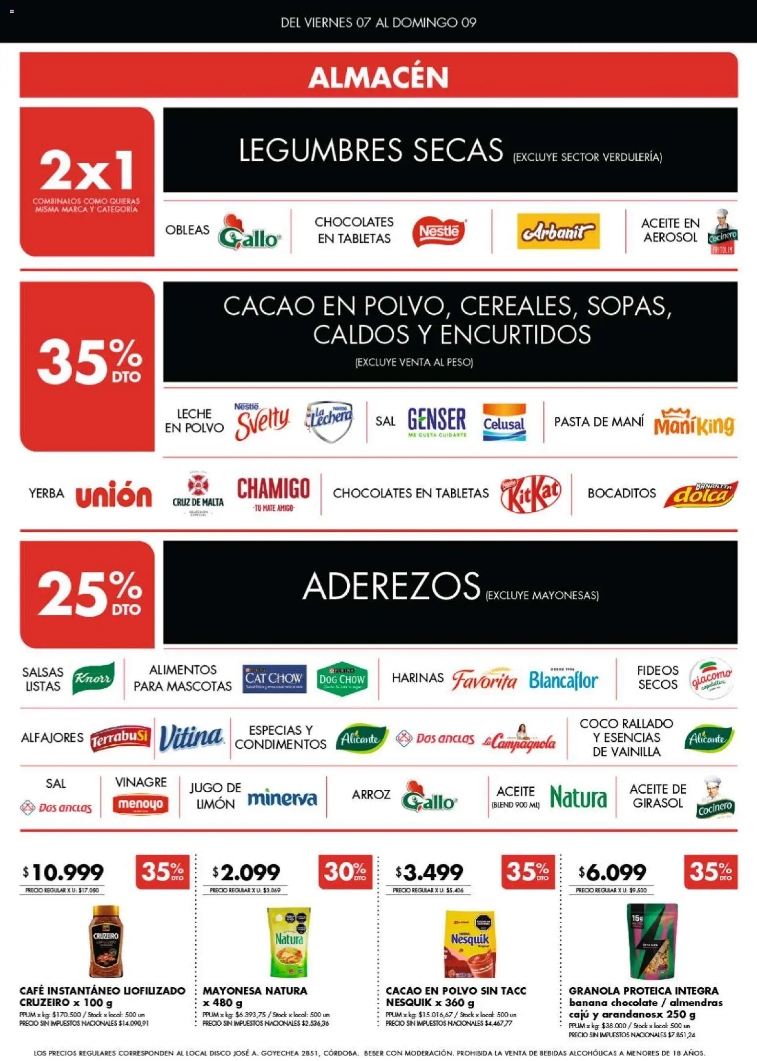 Vista previa del folleto de la tienda Disco válido desde el 07/08/2026 - Pasta, Peso, Coco, Yerba, Vinagre, Sal, Jugo, Café instantáneo