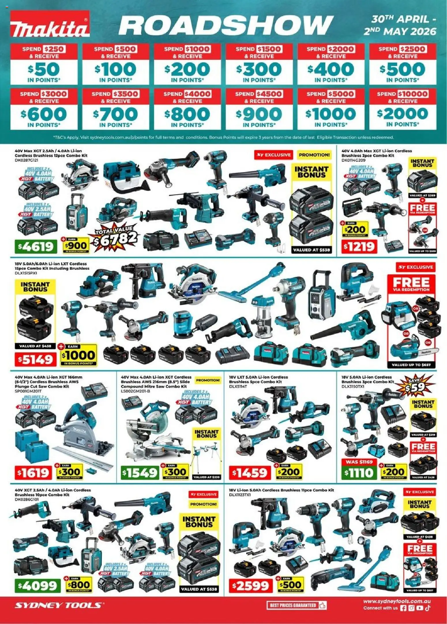 Preview of catalogue Sydney Tools catalogue Roadshow from shop Sydney Tools valid 30/04/2026 - Battery, Saw, Date, Tools