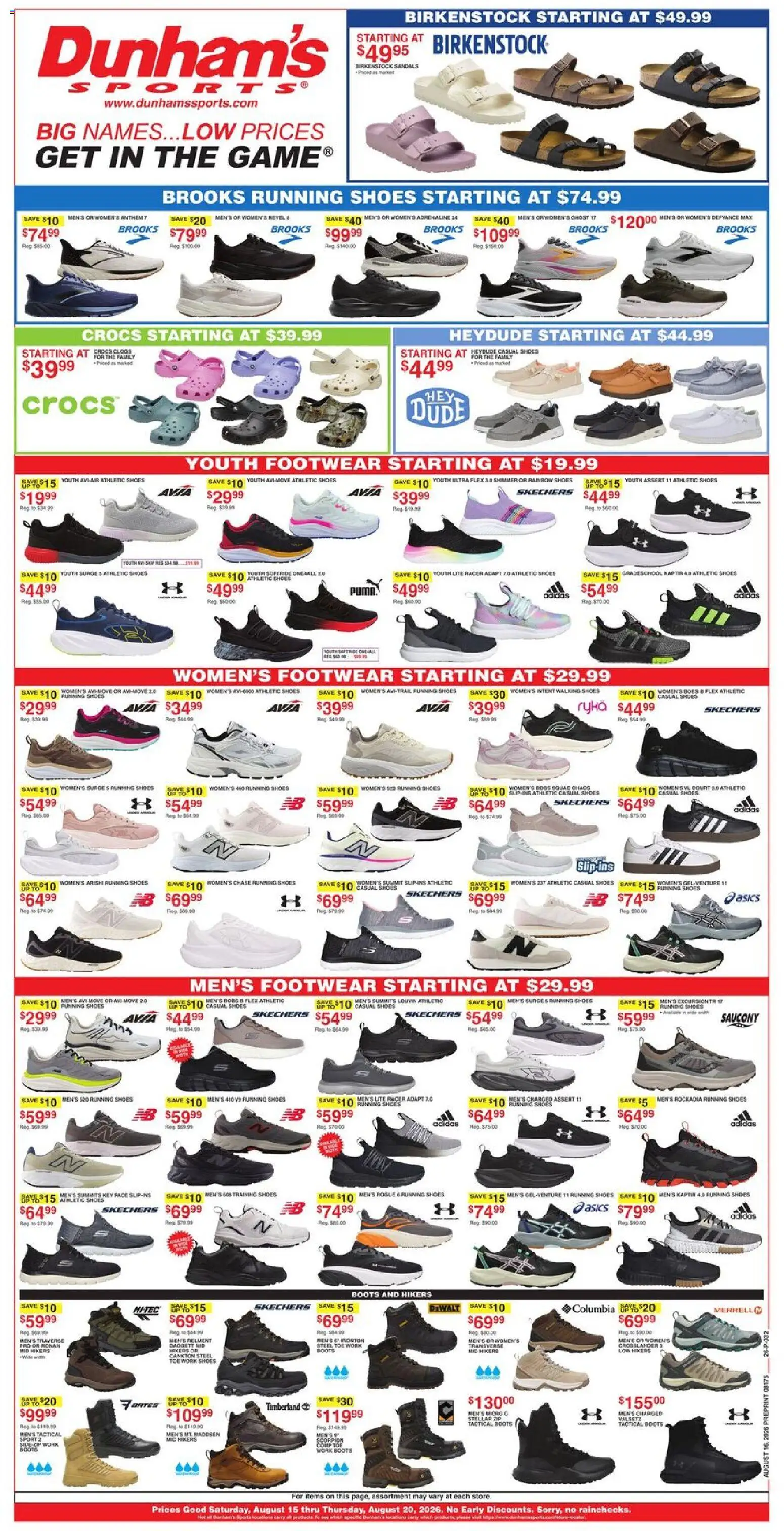 Ad Preview of Dunham's Sports Dunham's Sports Weekly Ad from 08/15/2026