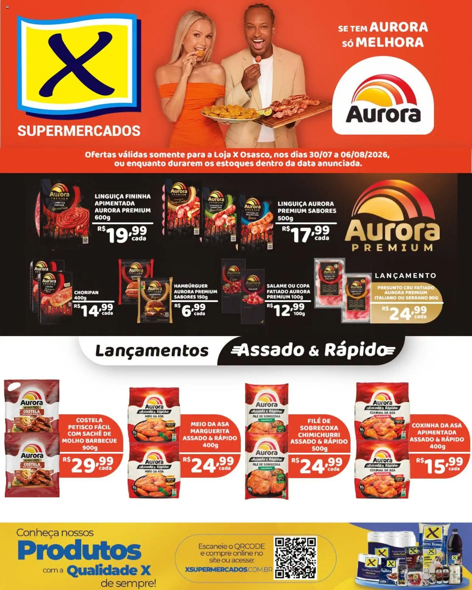 Pré-Visualização do folheto "X Supermercados ofertas Aurora" da loja X Supermercados válido a partir de 30/07/2026