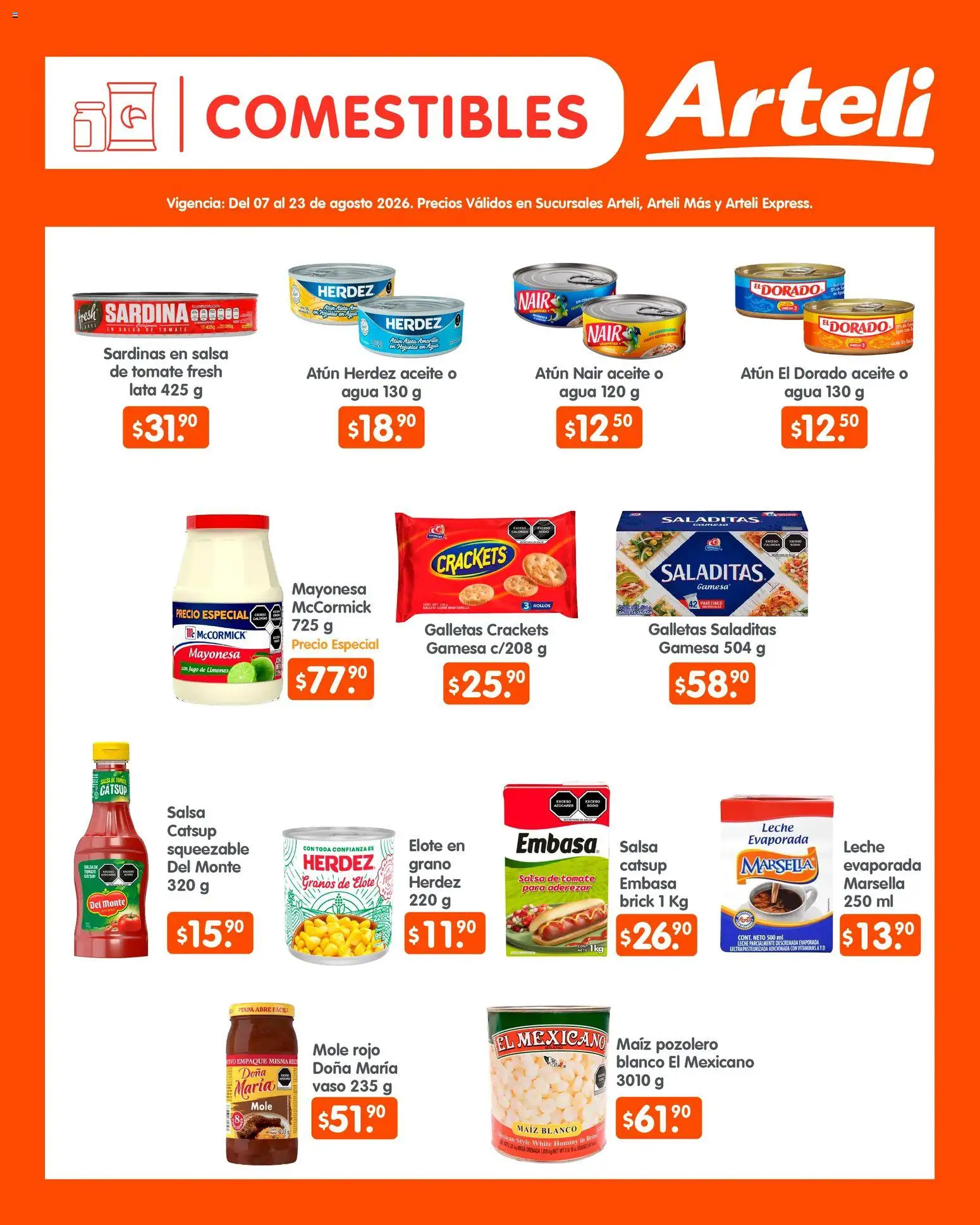 Vista previa las ofertas de la tienda Arteli - Arteli folleto Quincenal desde el 07/08/2026 