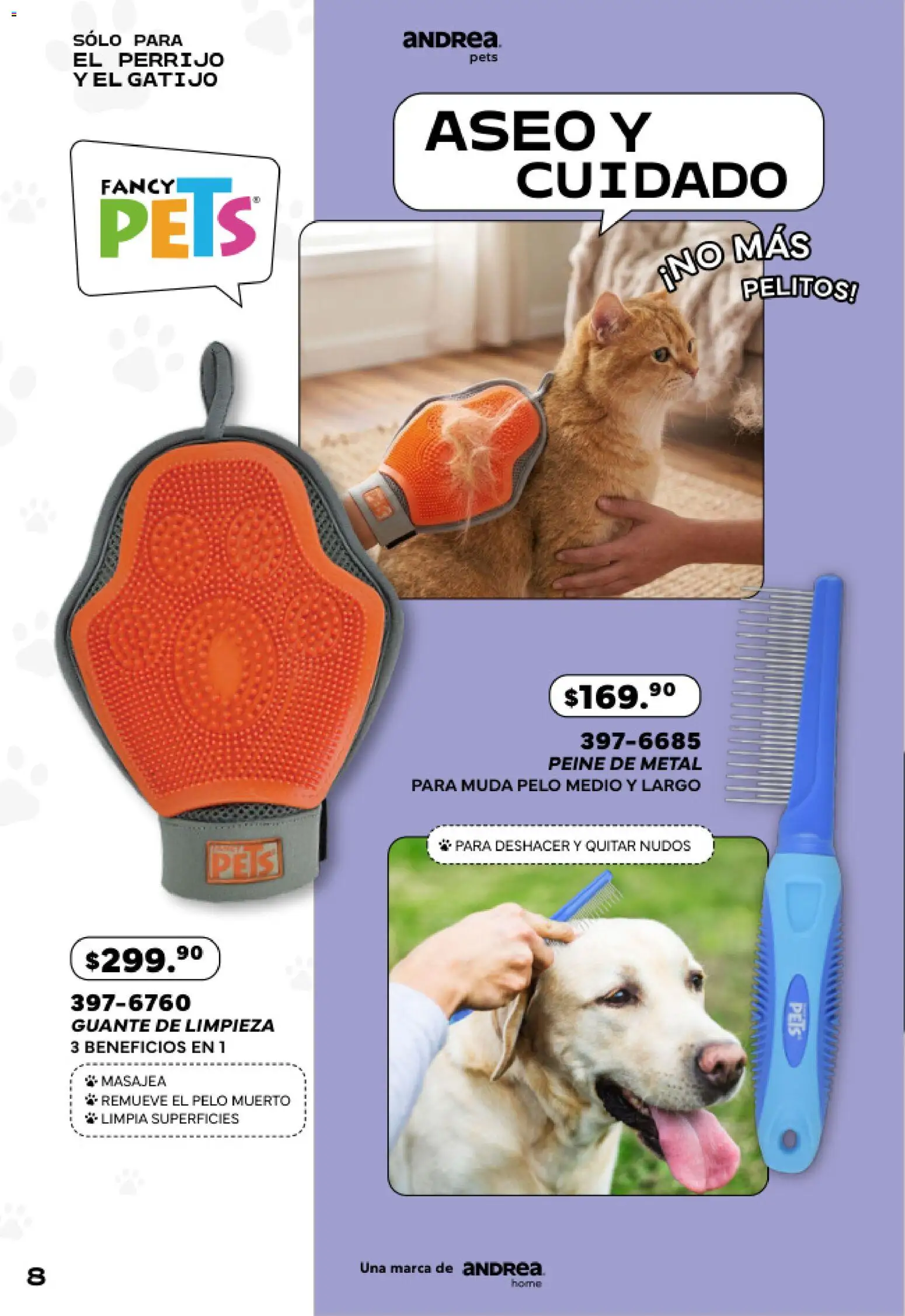 Vista previa las ofertas de la tienda Andrea - Andrea catálogo Pets desde el 24/05/2026 - Peine, Guante