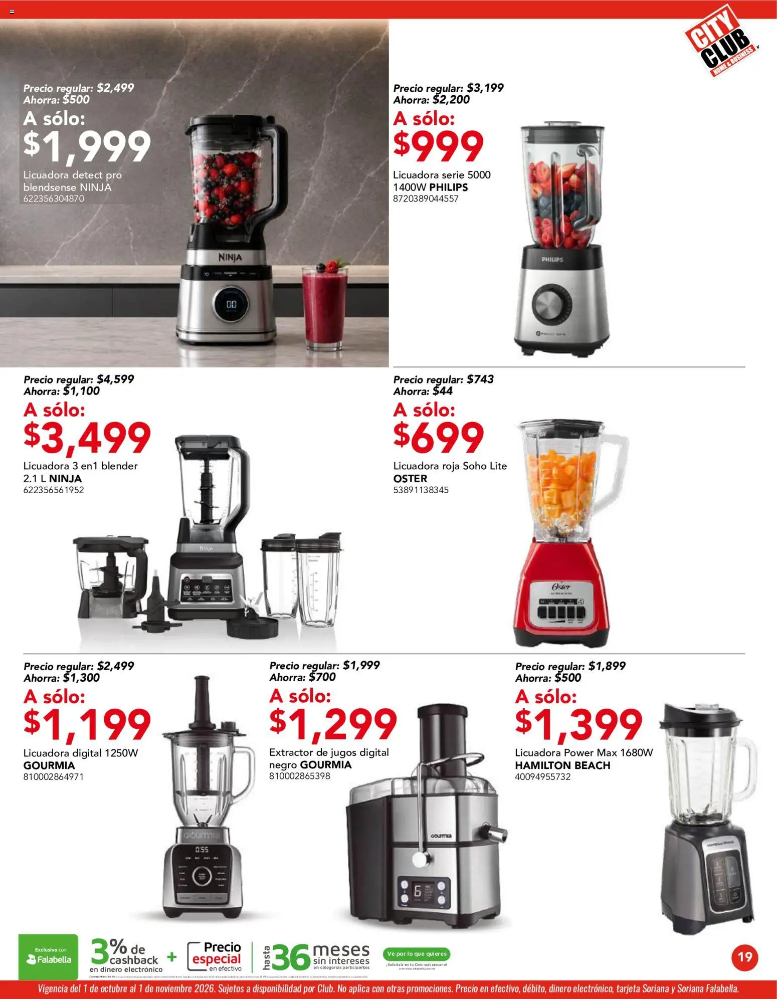 Vista previa las ofertas de la tienda City Club - City Club catálogo desde el 01/10/2026 - Licuadora, Extractor de jugos, Extractor