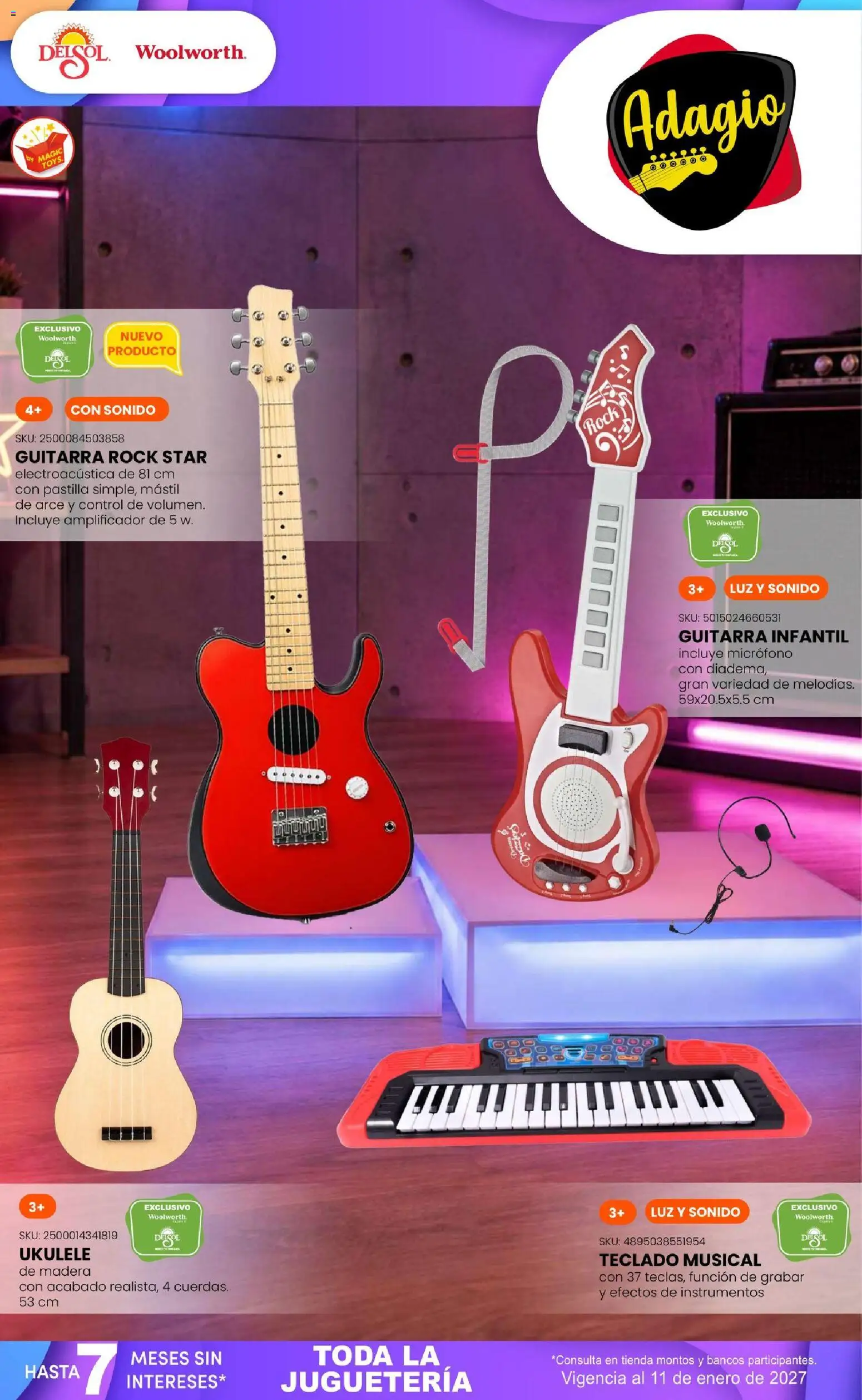 Vista previa las ofertas de la tienda Del Sol y Woolworth - Del Sol y Woolworth catálogo El Castillo del Juguete desde el 01/10/2026 - Teclado, Micrófono