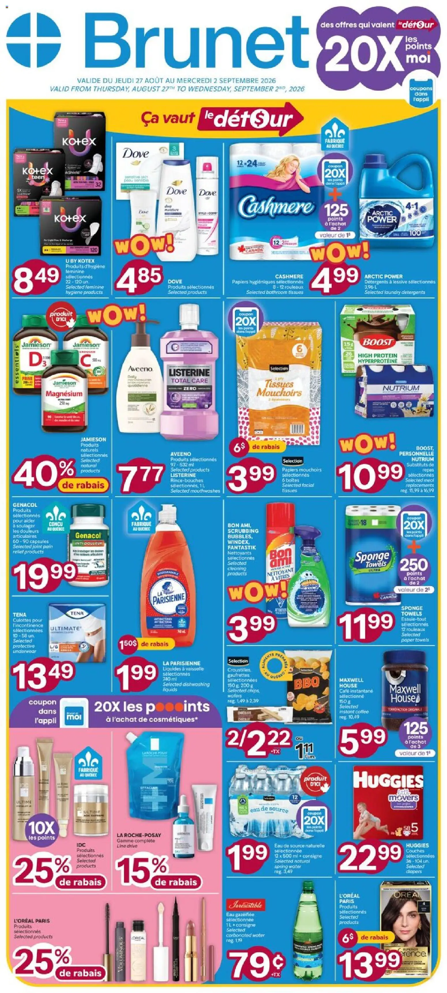 Preview of leaflet Brunet weekly flyer / circulaire from shop Brunet is valid from Aug 27, 2026