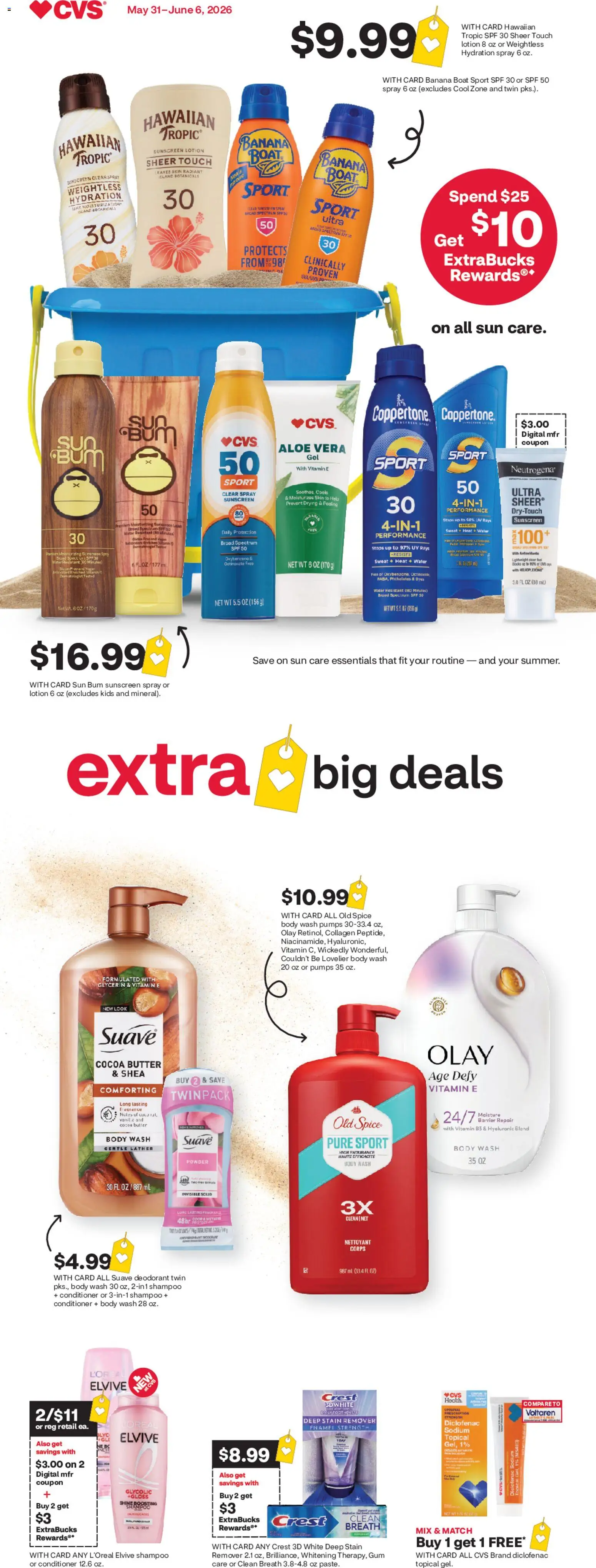 Ad Preview of CVS Pharmacy CVS Pharmacy Weekly Ad - DC from 05/31/2026 - Vitamin, Shampoo, Sunscreen, Coat, Body Wash, Cocoa butter, Conditioner, Stain remover