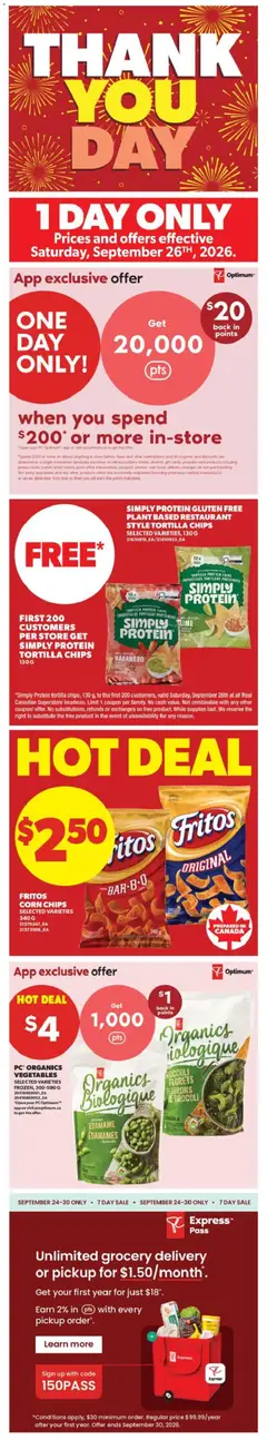 Un aperçu du dépliant Real Canadian Superstore weekly flyer / circulaire du magasin Real Canadian Superstore est valide à partir 24 sept. 2026