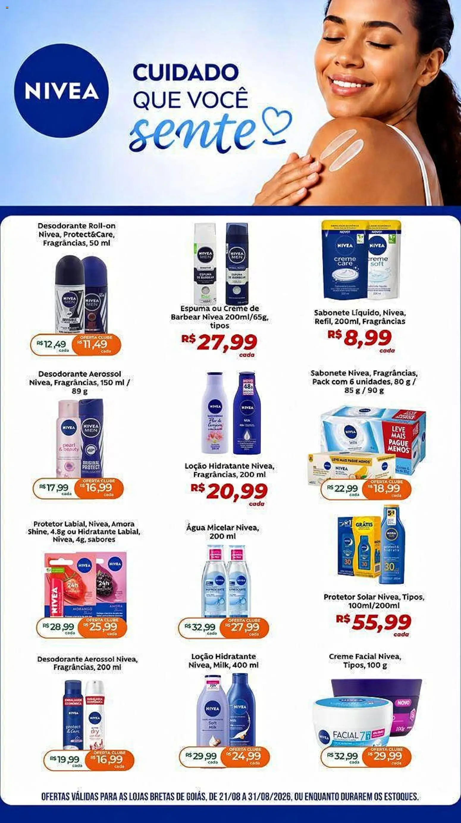 Pré-Visualização do folheto "Bretas ofertas Nivea" da loja Bretas válido a partir de 21/08/2026