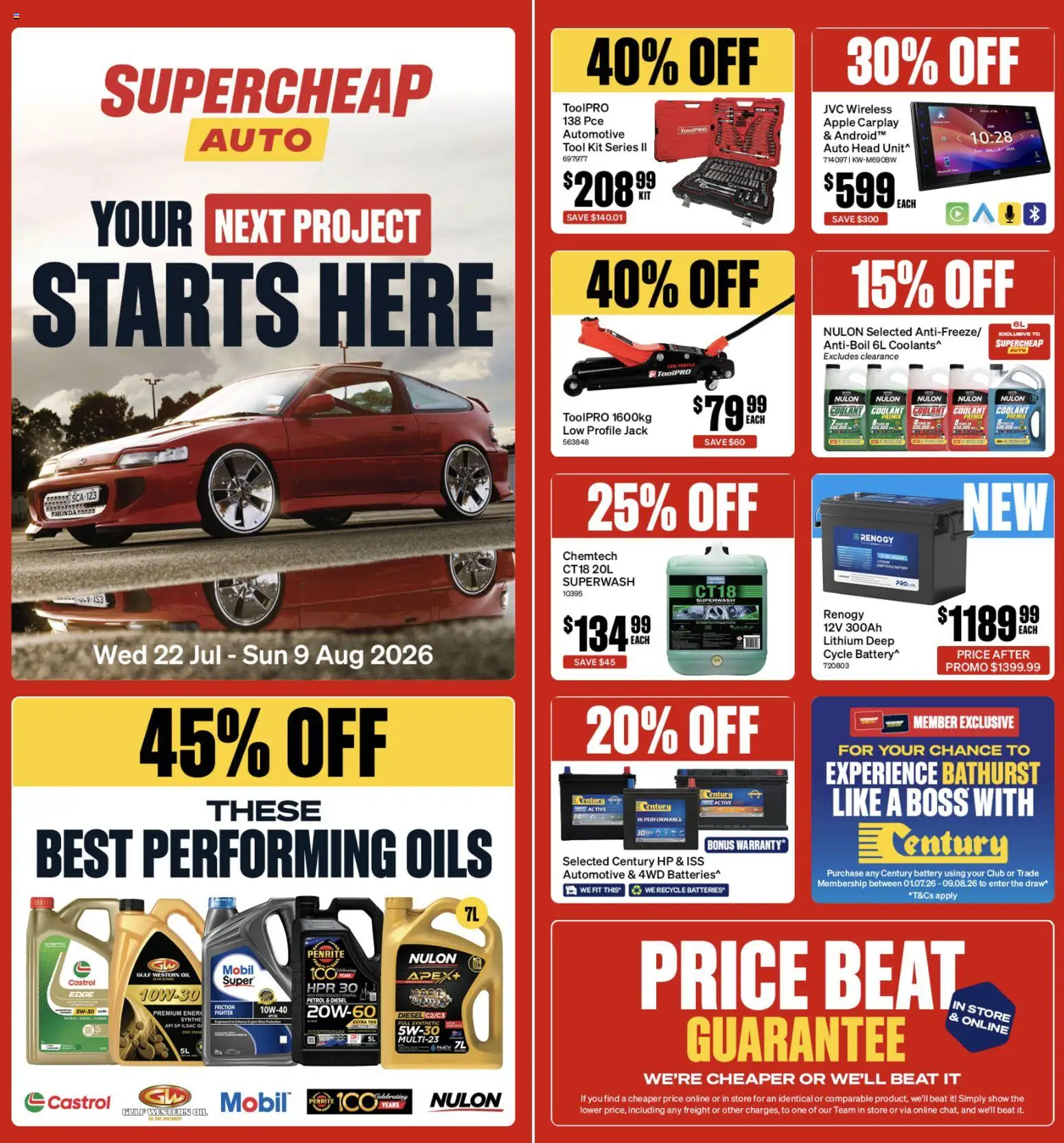 Preview of catalogue Supercheap Auto catalogue from shop Supercheap Auto valid 22 Jul 2026