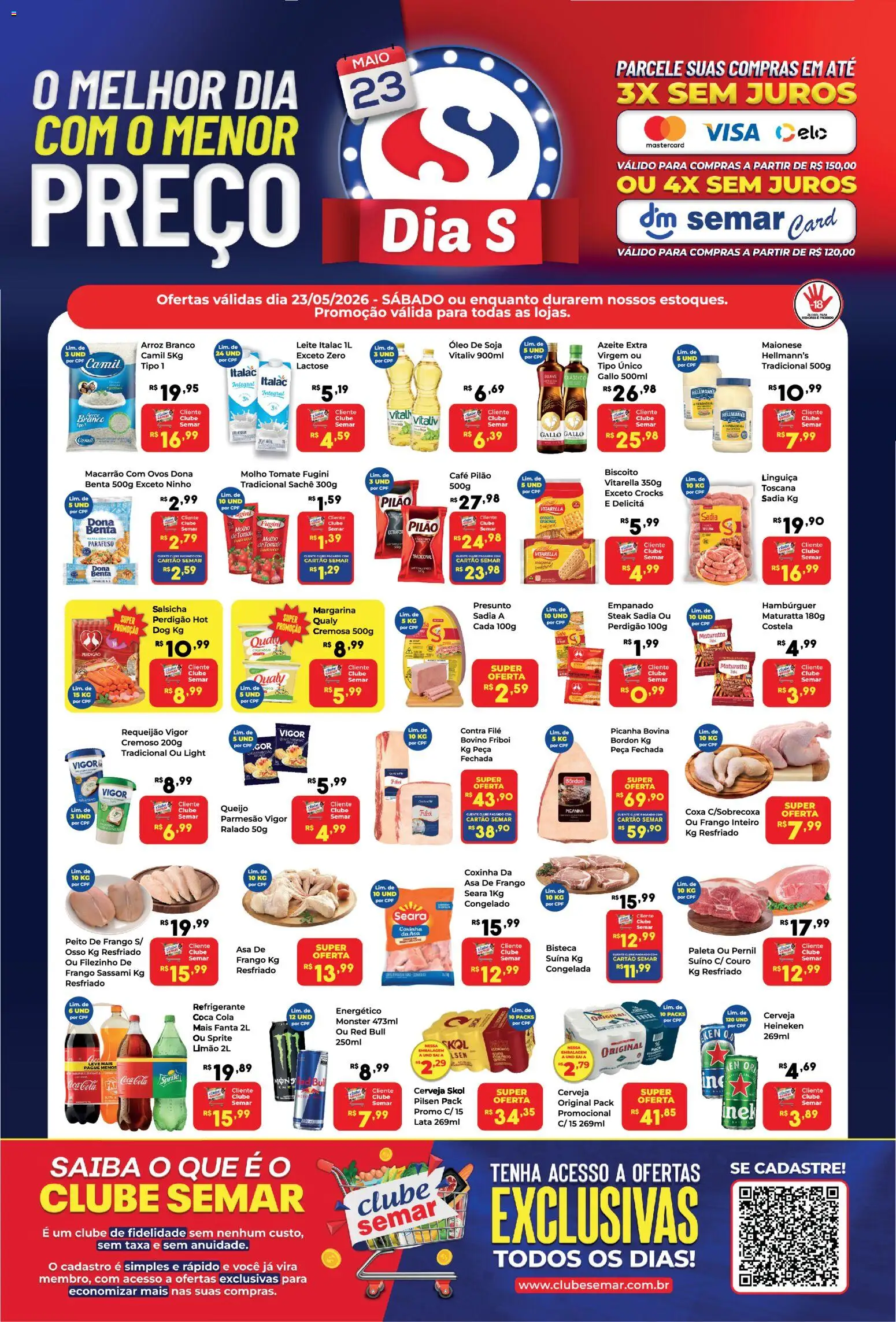 Pré-Visualização do folheto "Semar Supermercado - Ofertas da semana" da loja Semar Supermercado válido a partir de 23/05/2026