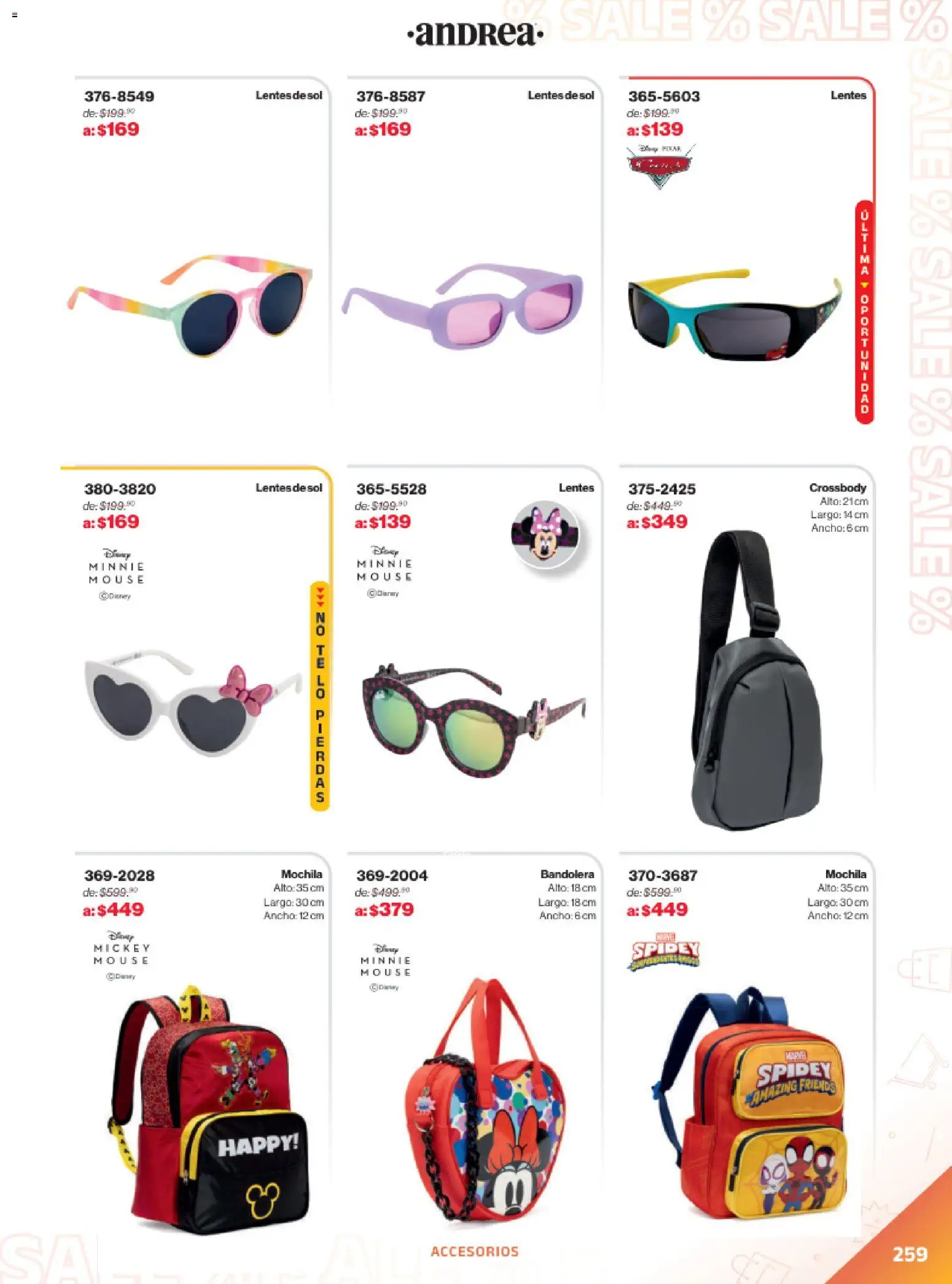 Vista previa las ofertas de la tienda Andrea - Catálogo Outlet desde el 21/12/2025 - Mochila, Lentes, Mouse, Lentes de sol
