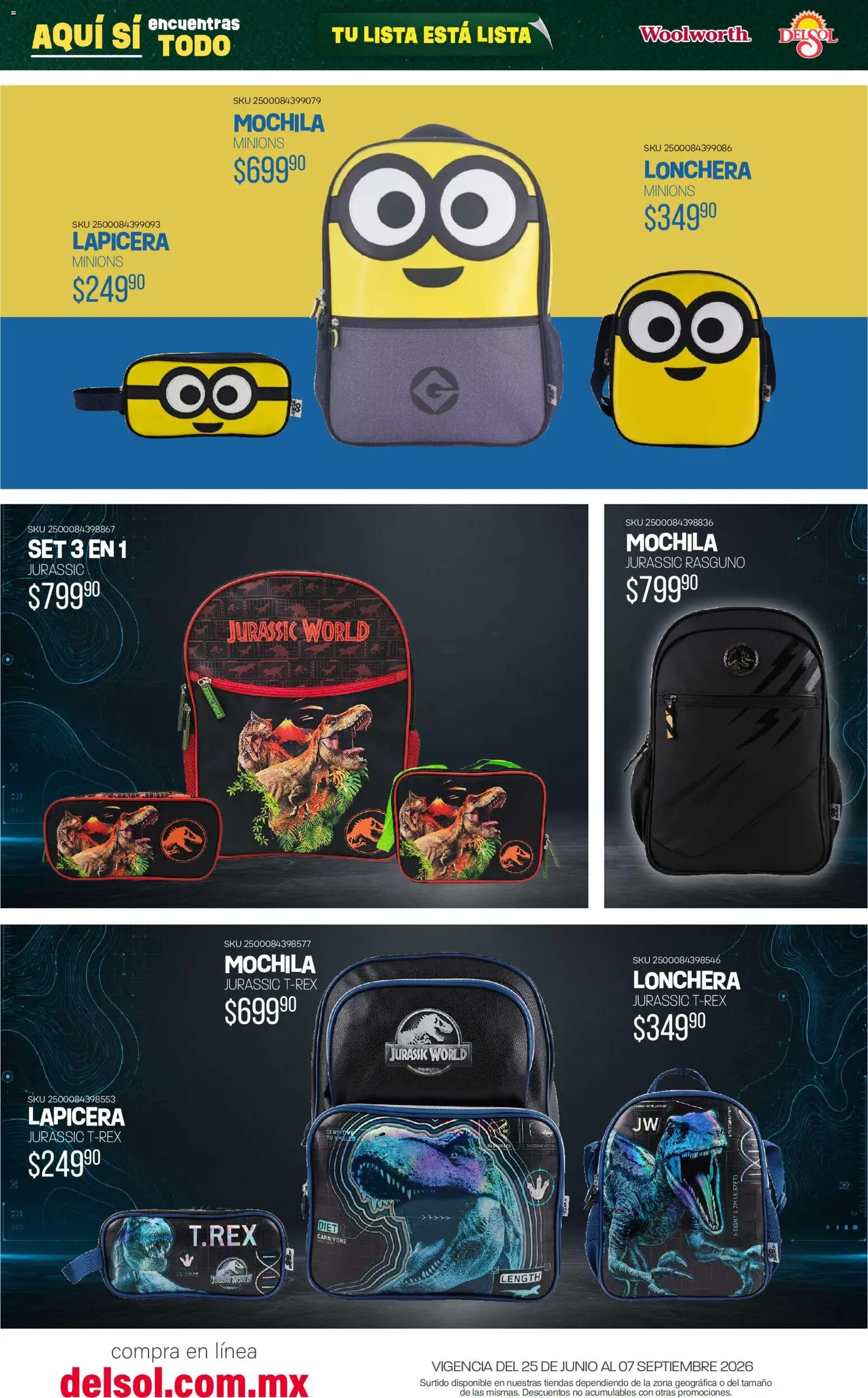 Vista previa las ofertas de la tienda Del Sol y Woolworth - Del Sol y Woolworth catálogo Back To School desde el 25/06/2026 