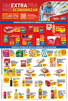 Pré-Visualização do folheto "Extra ofertas Fim de semana Mercado" da loja Extra válido a partir de 22/05/2026