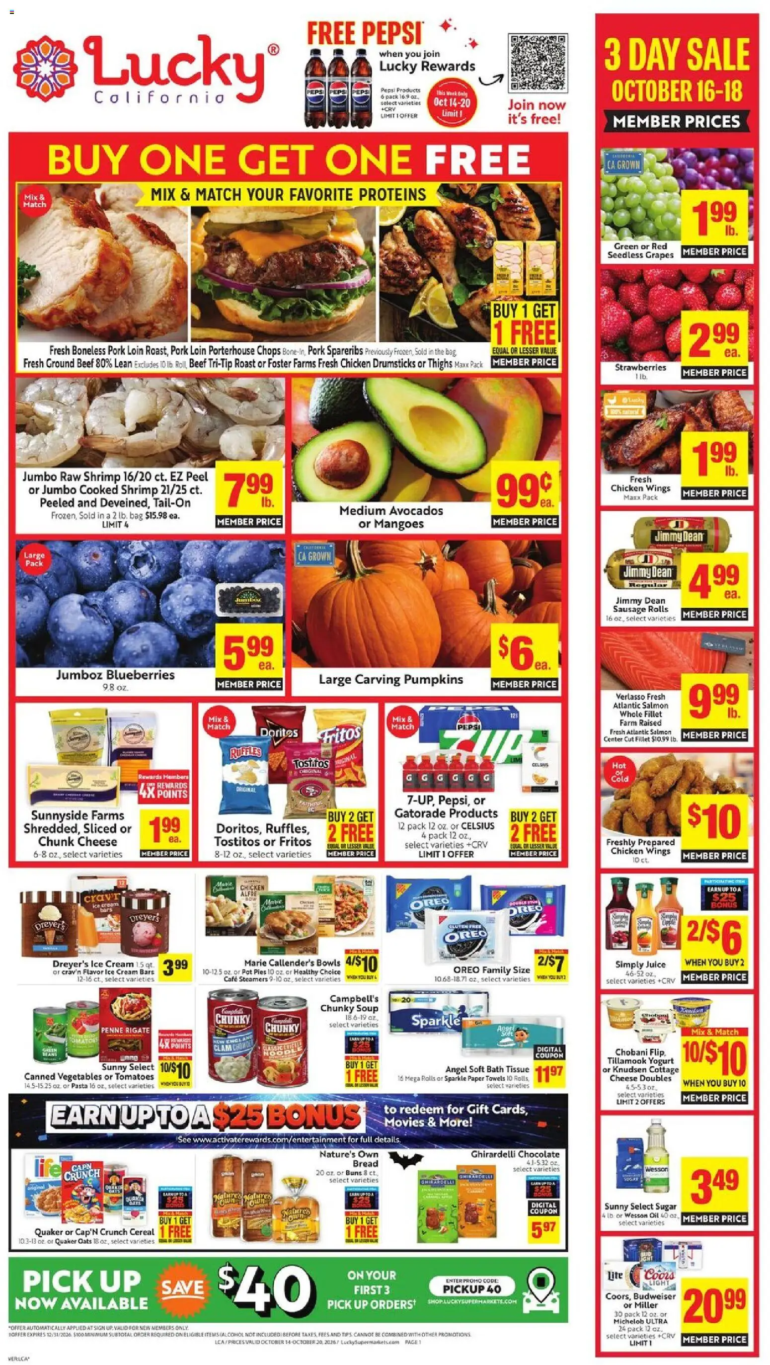 Ad Preview of Lucky Supermarkets Lucky Supermarkets Weekly Ad from 10/14/2026